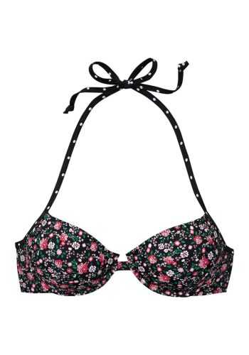 BUFFALO Bikini felső 'Evi'  fekete / rózsaszín
