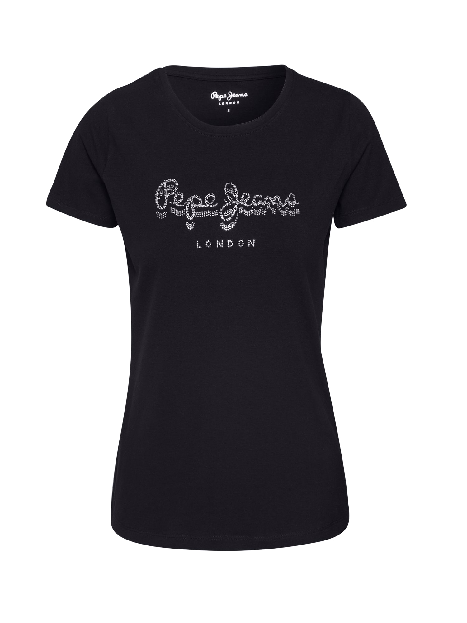 Pepe Jeans Póló 'Beatrice'  fekete / ezüstszürke