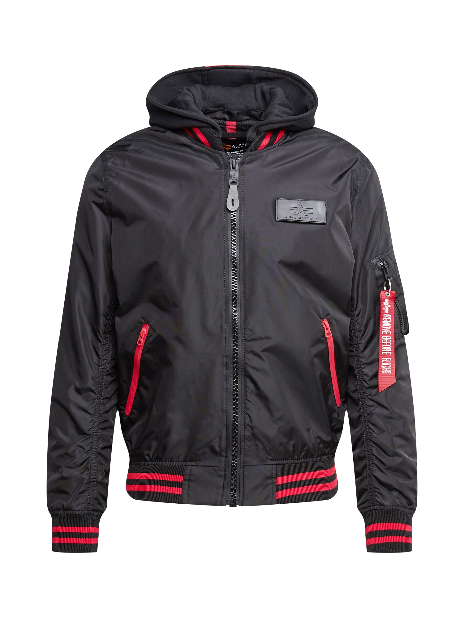 ALPHA INDUSTRIES Átmeneti dzseki  fekete / tűzpiros