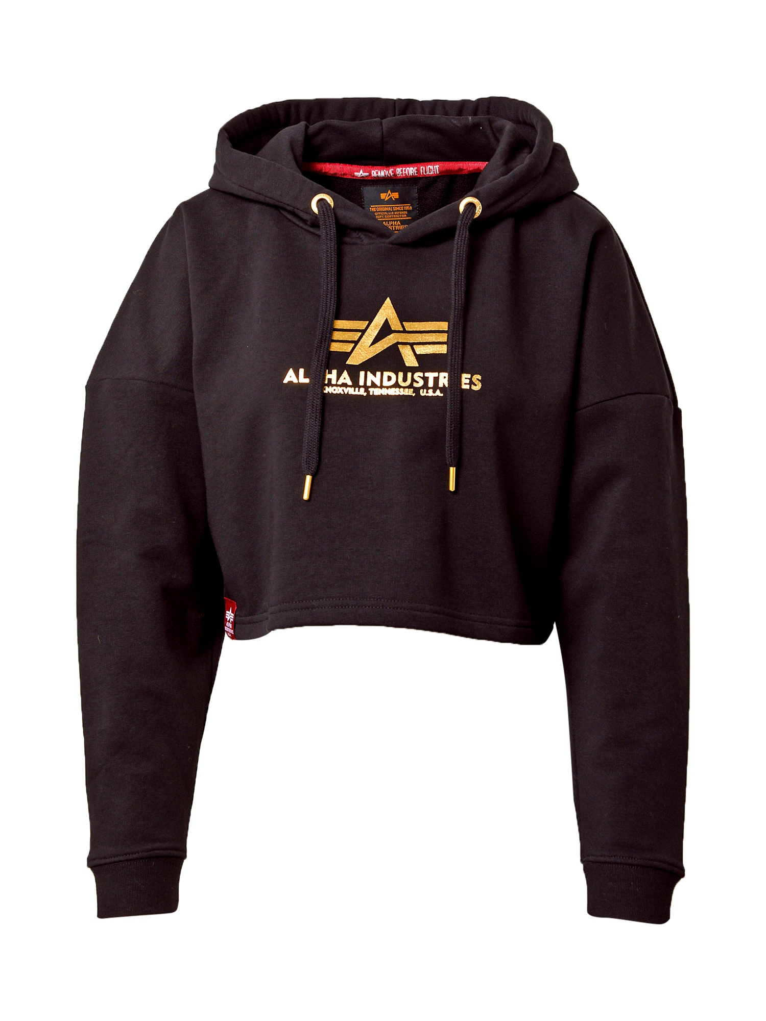 ALPHA INDUSTRIES Tréning póló  fekete / arany