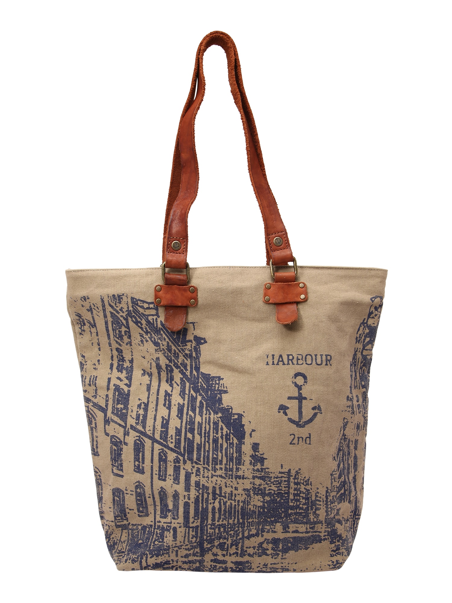 Harbour 2nd Shopper táska 'Annen'  tengerészkék / karamell / púder