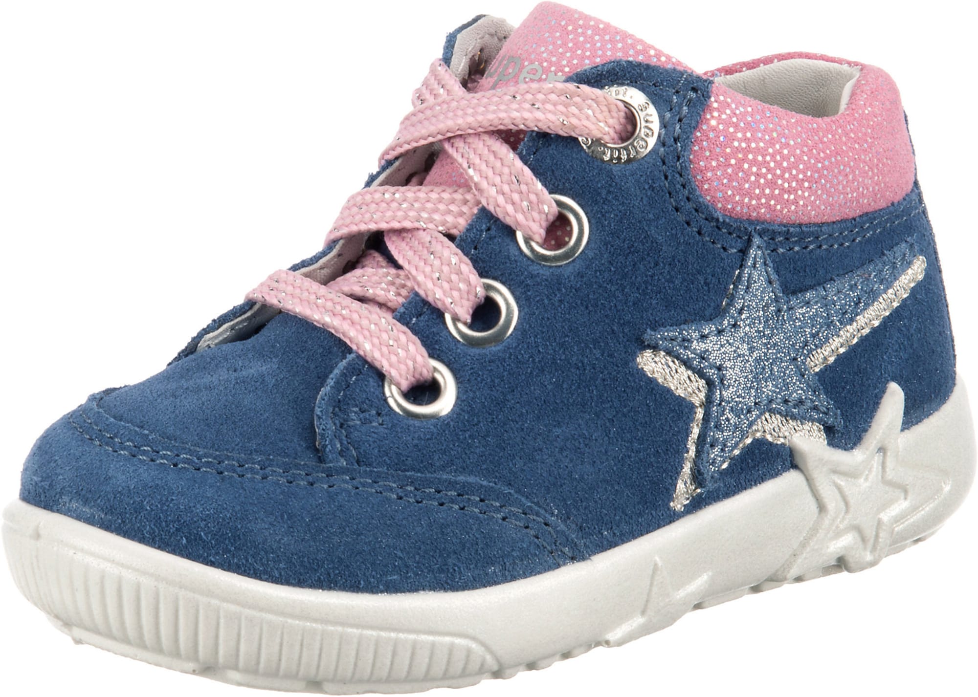 SUPERFIT Tipegő cipők 'Starlight'  rózsaszín / ezüst / ibolyakék