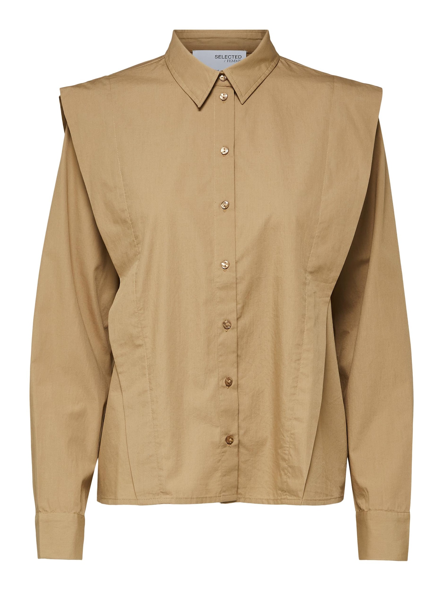 Selected Femme Curve Blúz  világosbarna