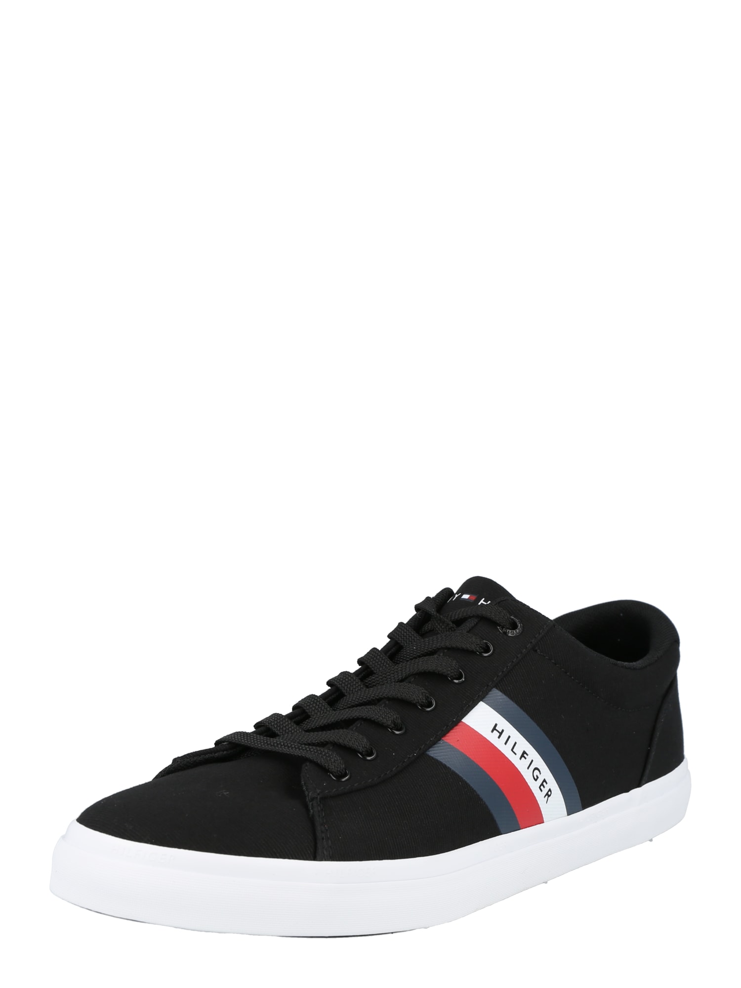 TOMMY HILFIGER Rövid szárú edzőcipők  fekete / tengerészkék / fehér / tűzpiros