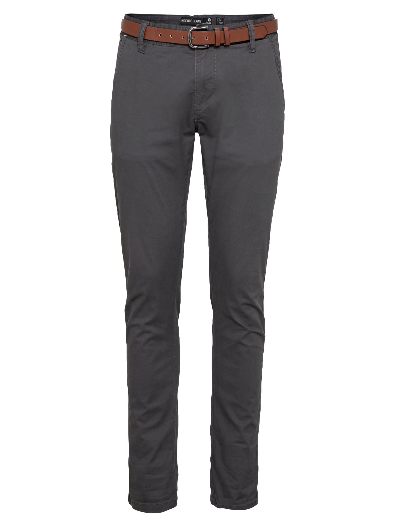 INDICODE JEANS Chino nadrág 'GOWER'  sötétszürke / barna