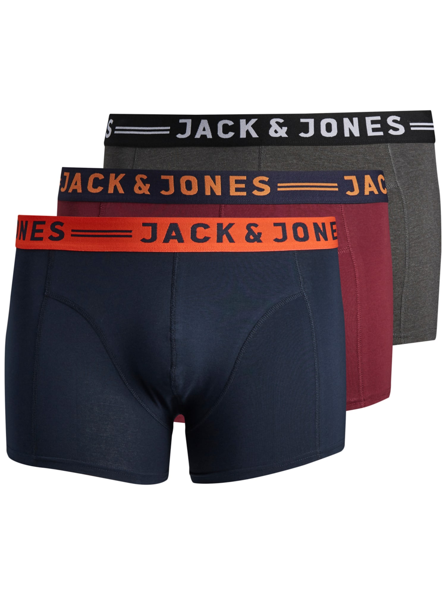 Jack & Jones Plus Boxeralsók  burgundi vörös / tengerészkék / szürke melír / sötét narancssárga / fehér