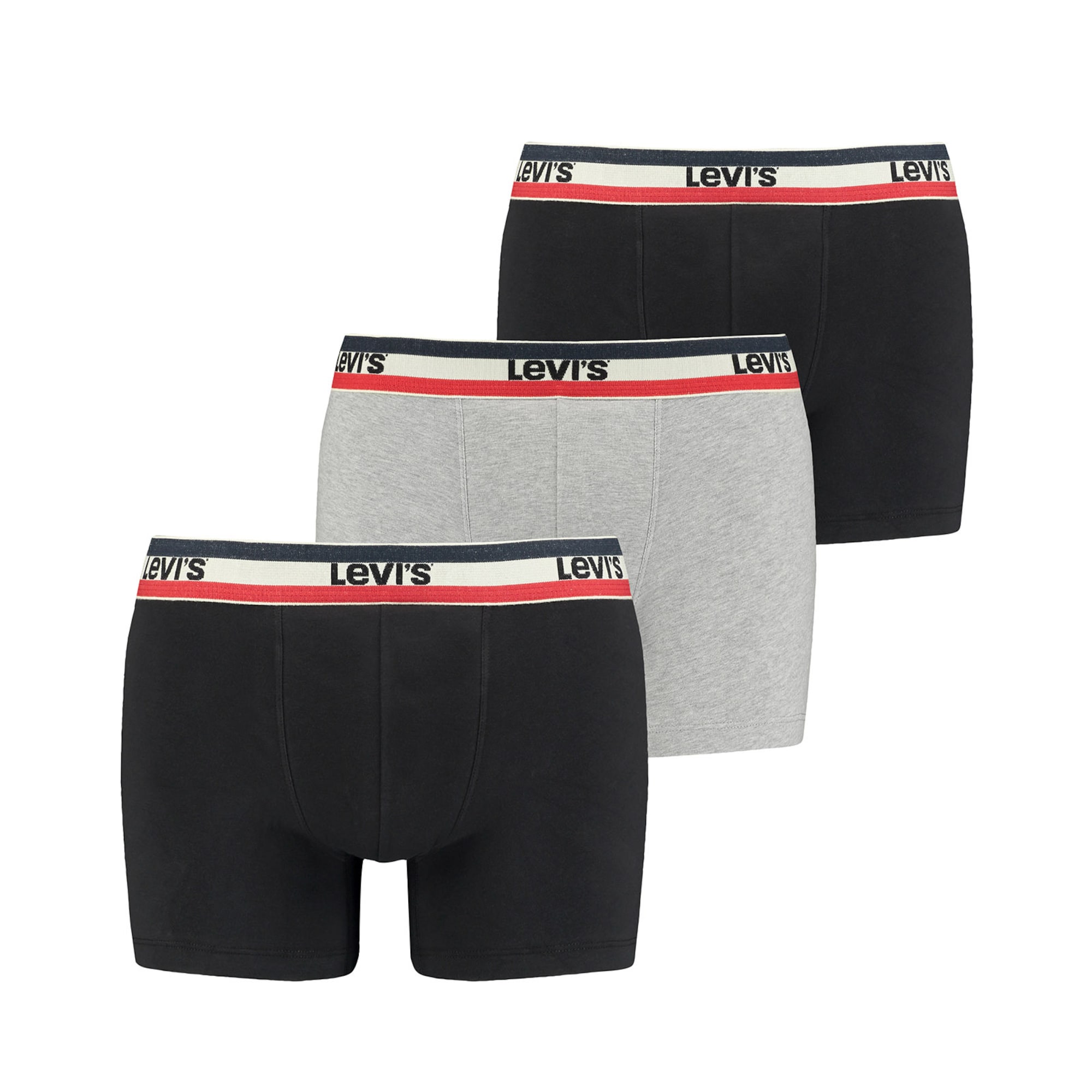 LEVI'S Boxeralsók  fekete / szürke / piros / fehér