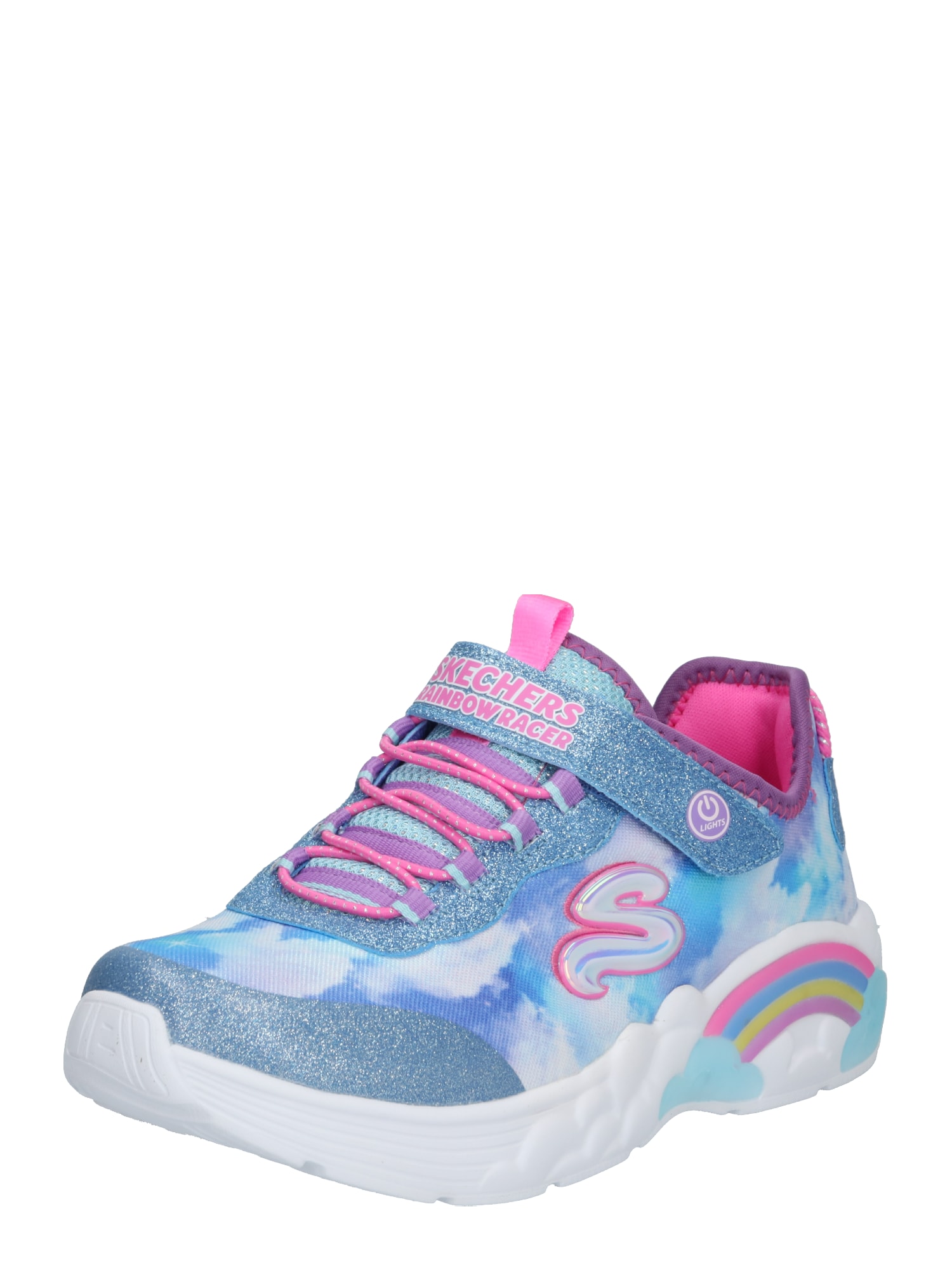 SKECHERS Sportcipő 'RAINBOW RACER'  kék / világoskék / fehér / rózsaszín / lila