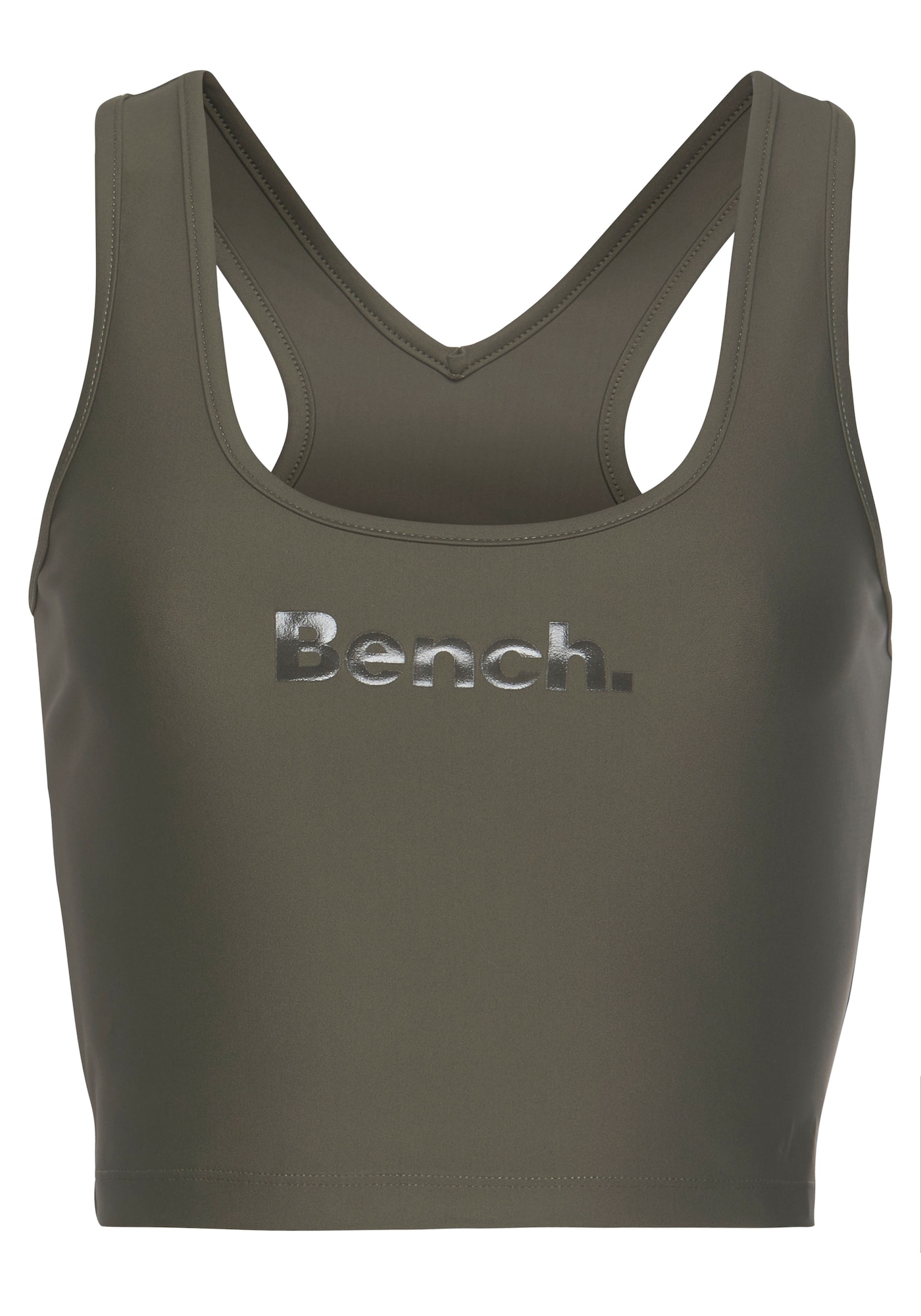 BENCH Sport top  khaki / fehér