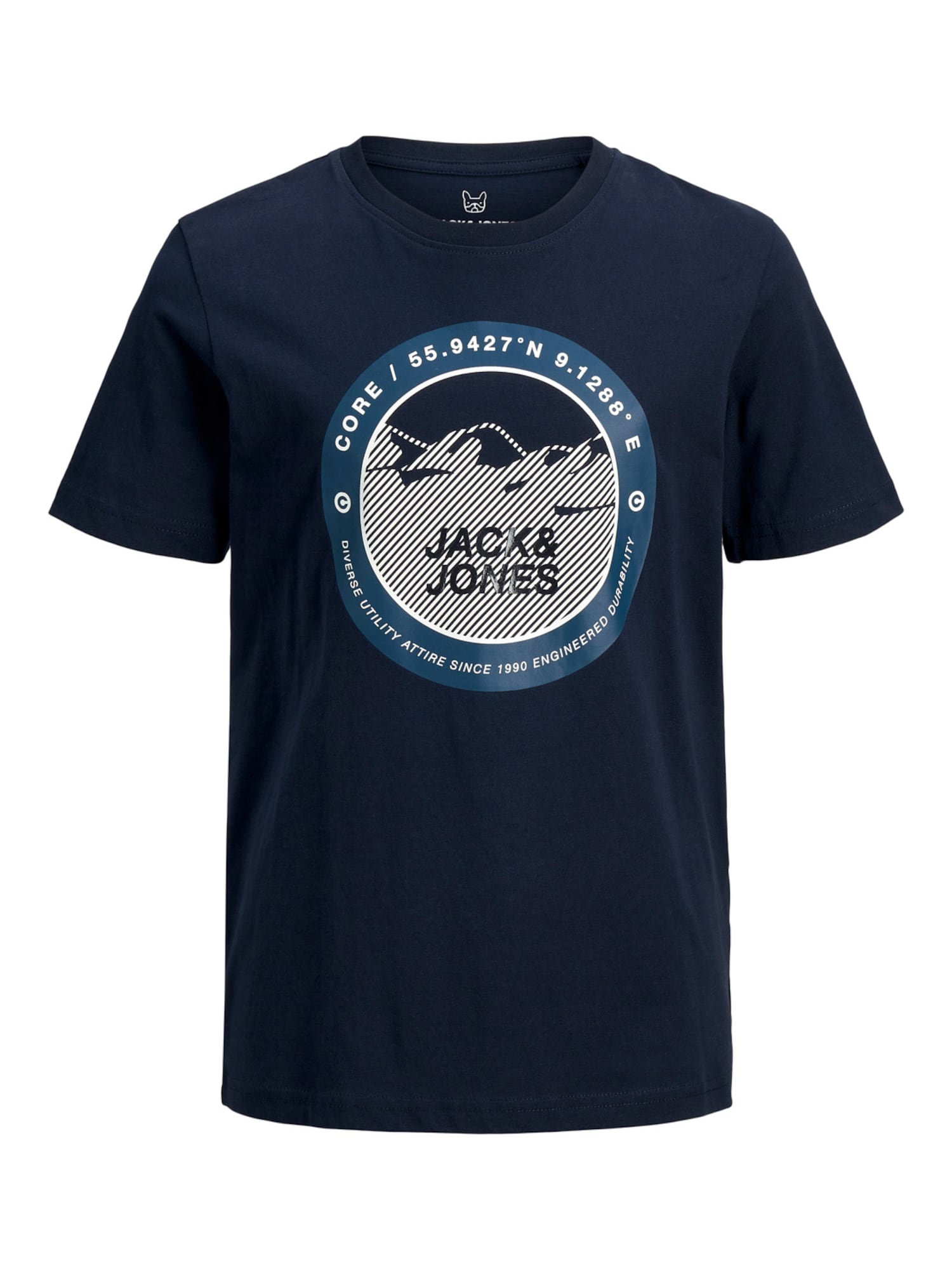 Jack & Jones Junior Póló 'Bilo'  tengerészkék / fehér / galambkék