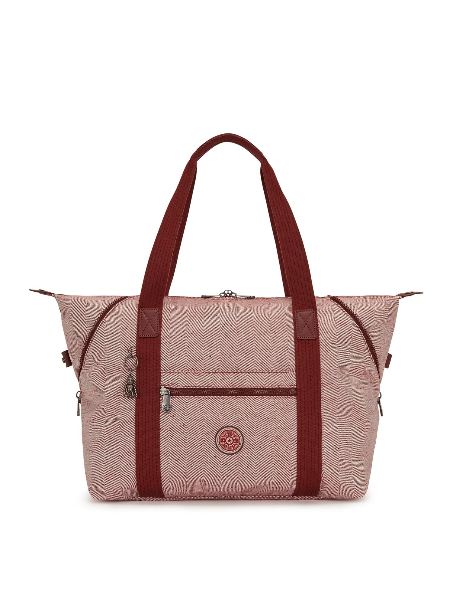 KIPLING Weekender 'Peppery'  burgundi vörös / fehér