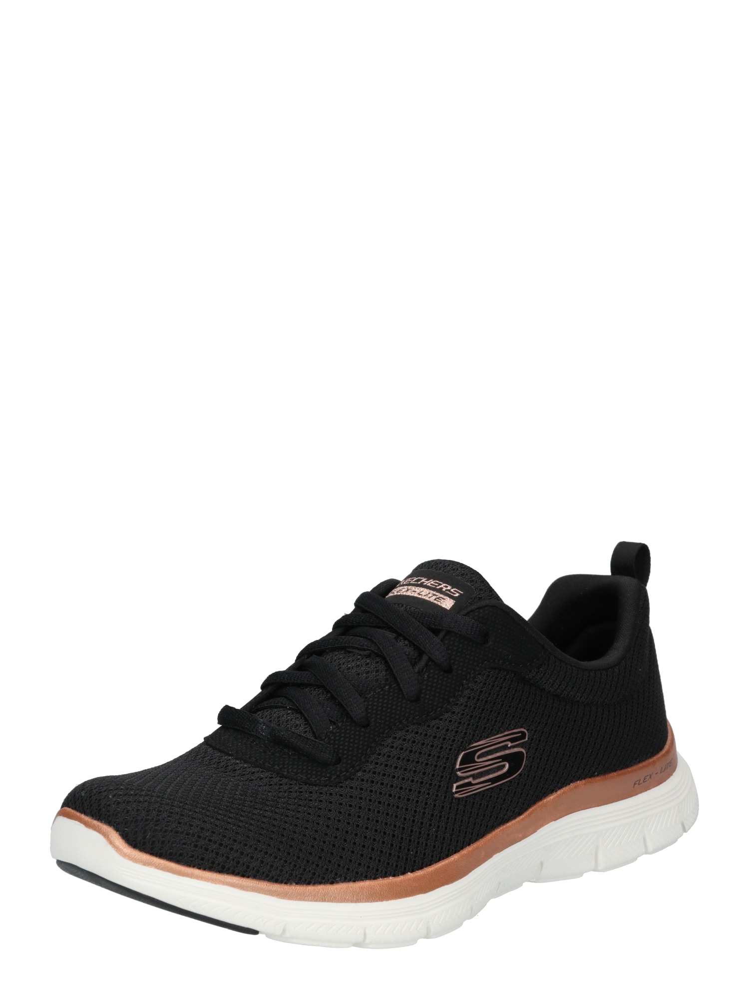 SKECHERS Rövid szárú edzőcipők  fekete / világosbarna
