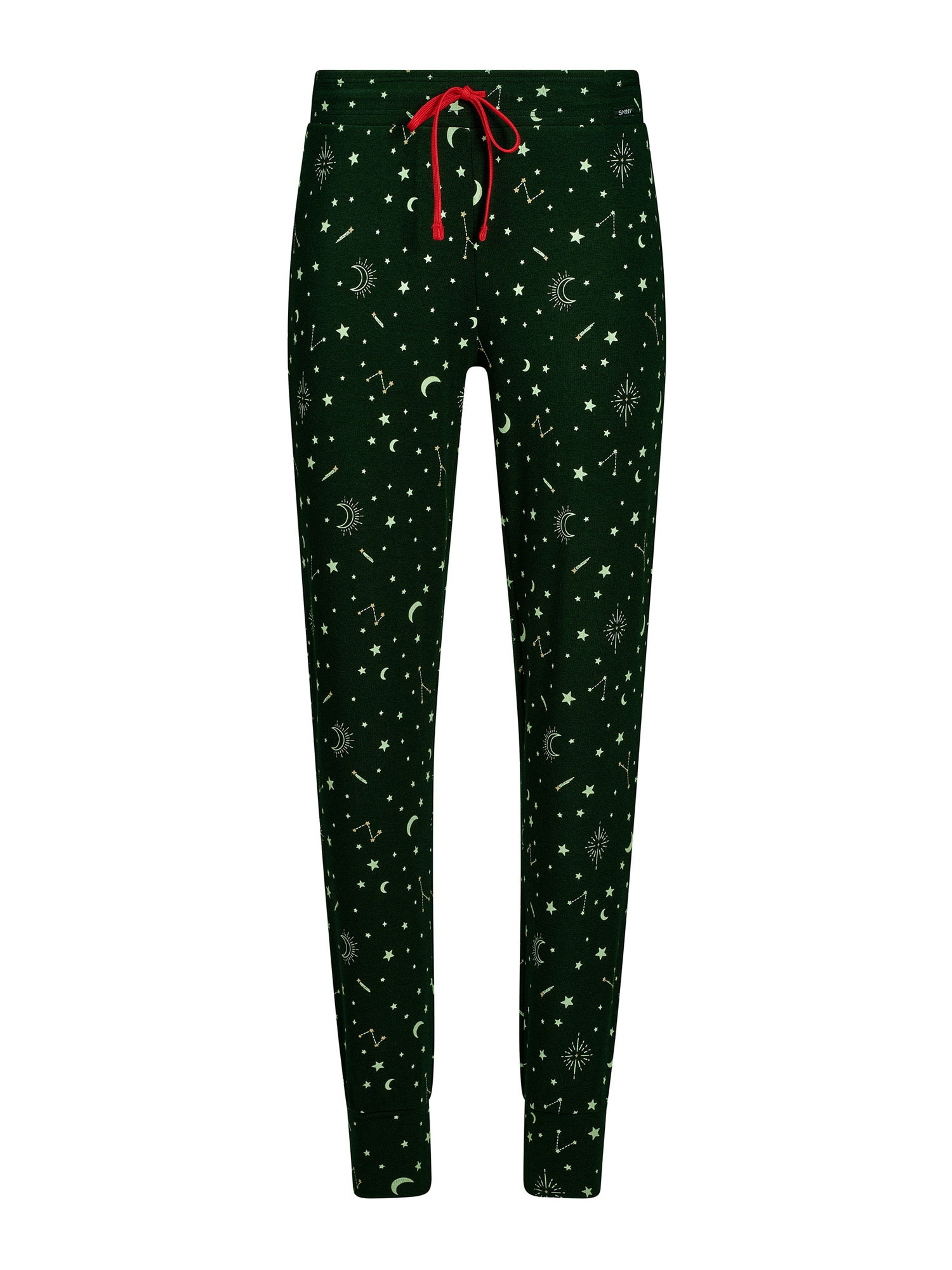 Skiny Pizsama nadrágok  sötétzöld / fehér / dinnye