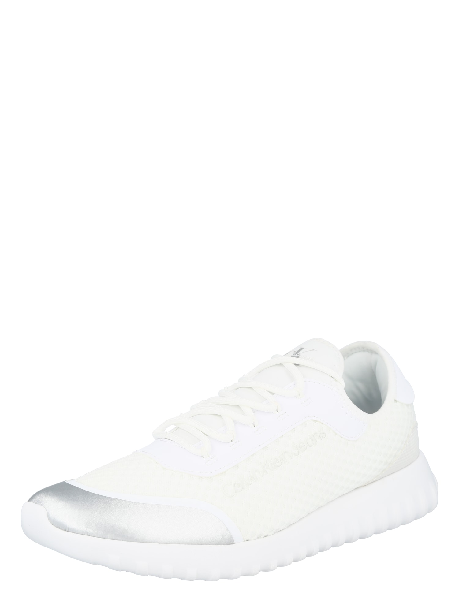 Calvin Klein Jeans Rövid szárú edzőcipők  fehér / ezüst
