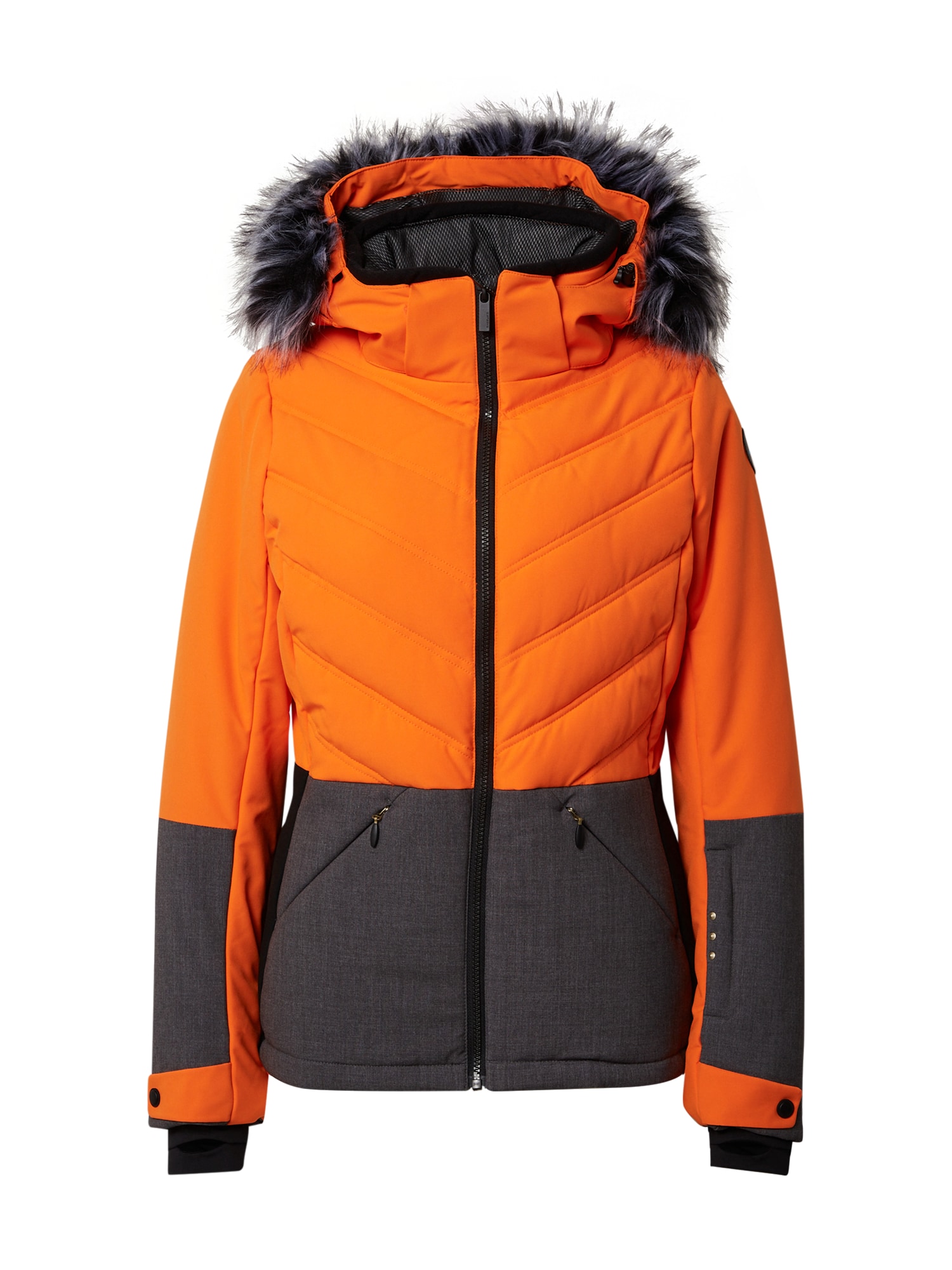 ICEPEAK Kültéri kabátok 'Electra'  szürke melír / sötét narancssárga