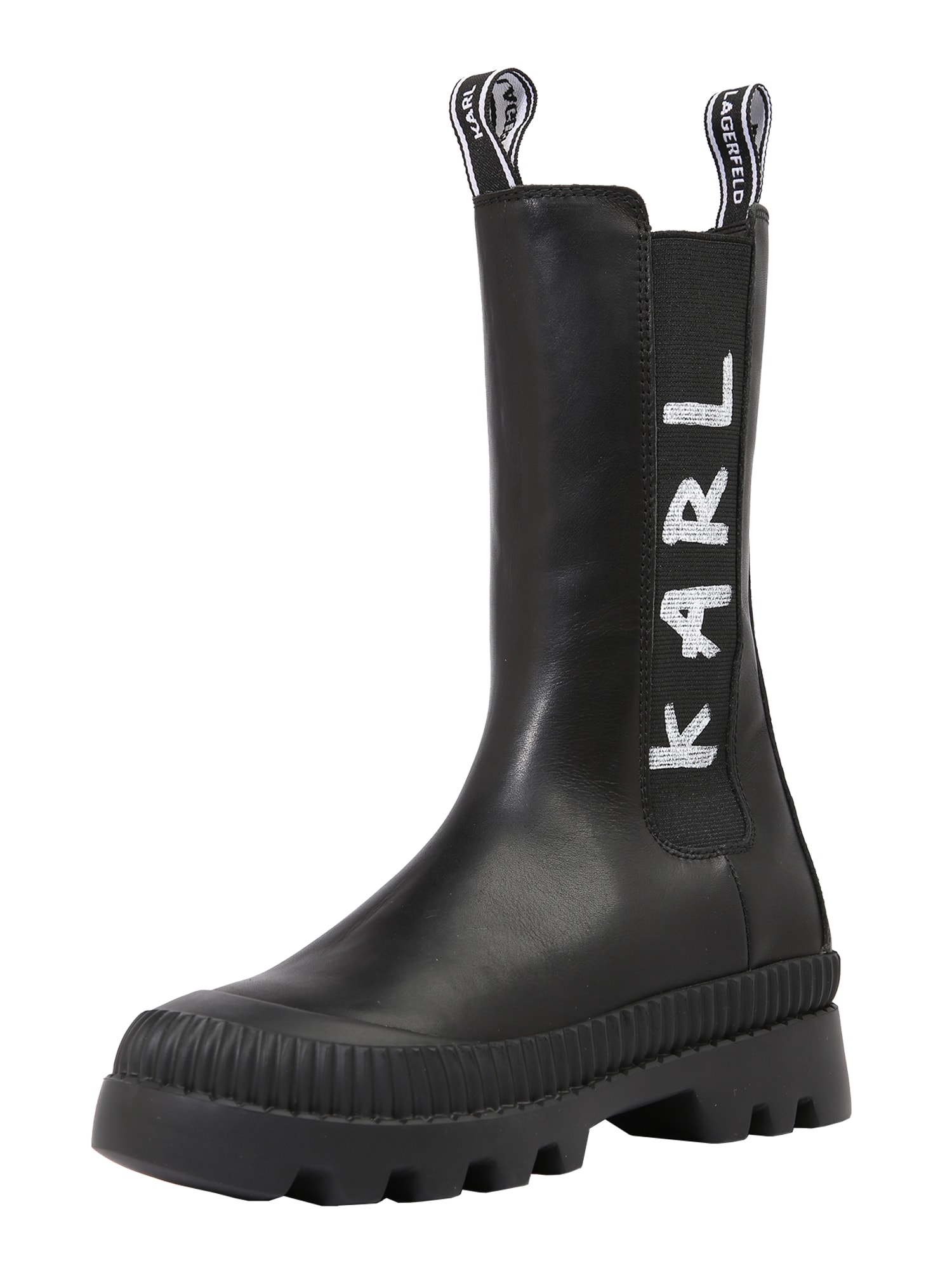 Karl Lagerfeld Chelsea csizmák 'TREKKA II'  fekete / fehér