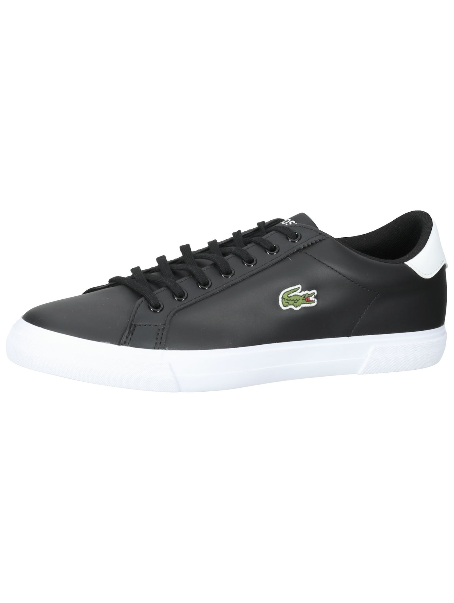 LACOSTE Rövid szárú edzőcipők  fekete / fehér