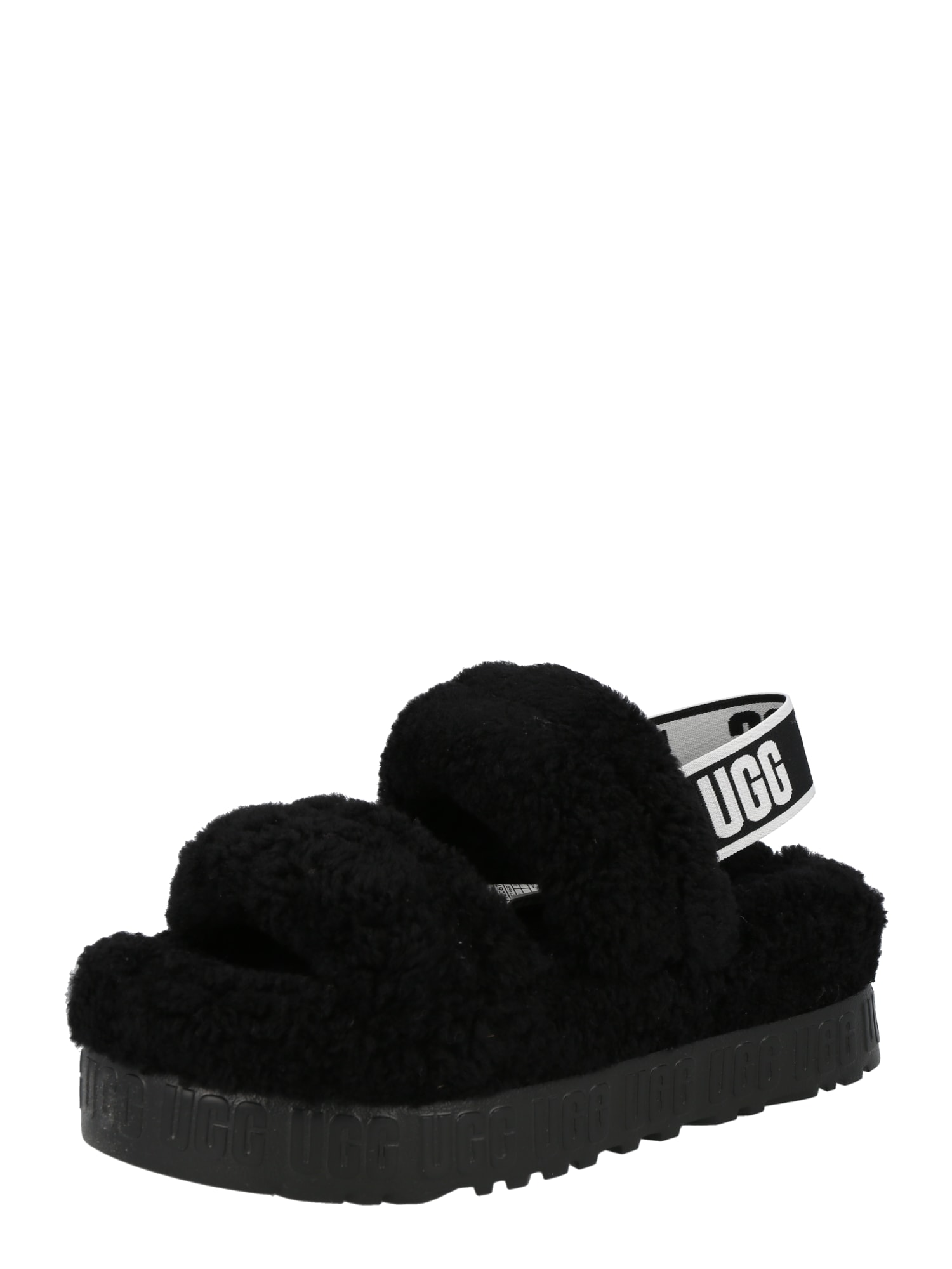 UGG Házi cipő 'Fluffita'  fekete / fehér