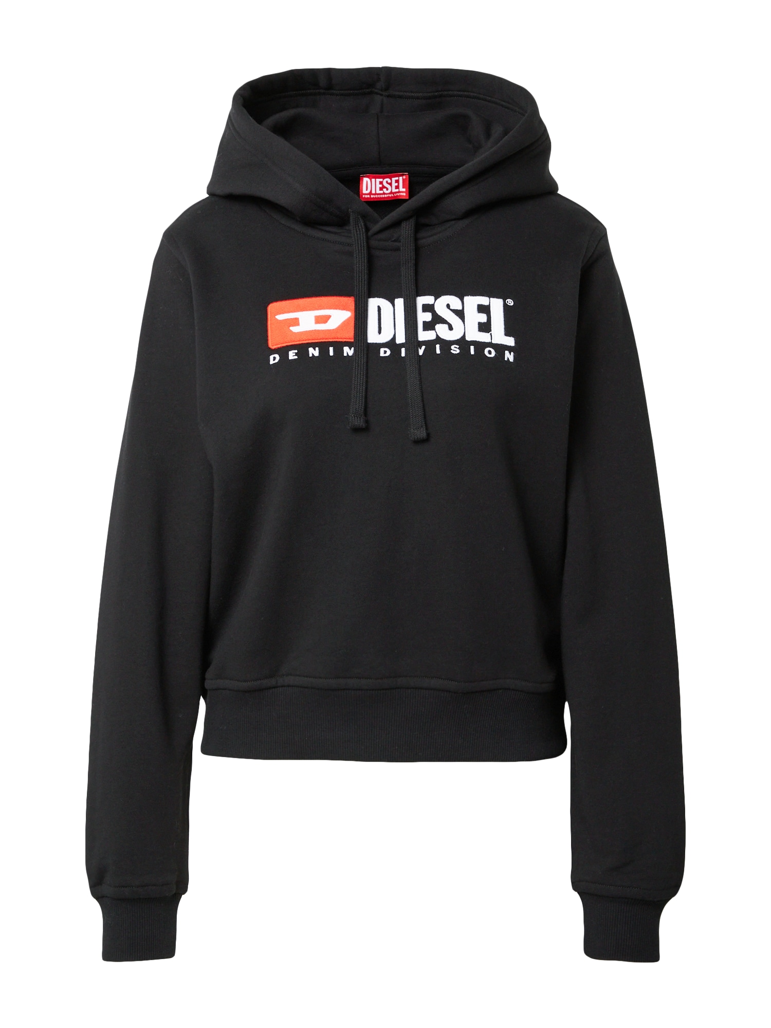 DIESEL Tréning póló  fekete / fehér / neonnarancs