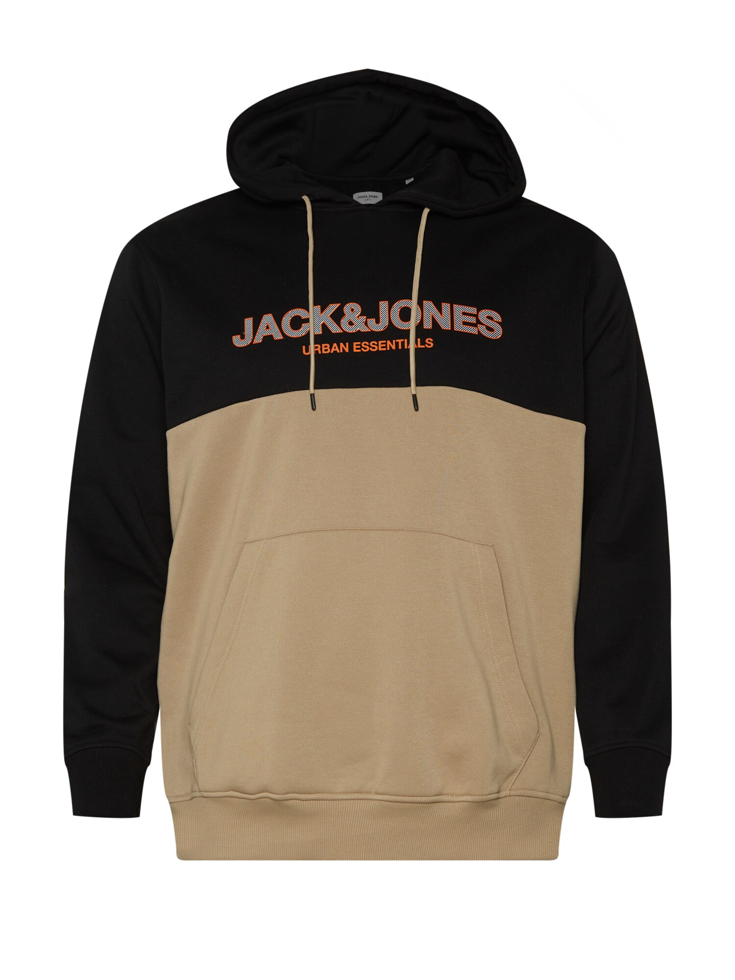 Jack & Jones Plus Tréning póló  fekete / narancs / fehér / teveszín