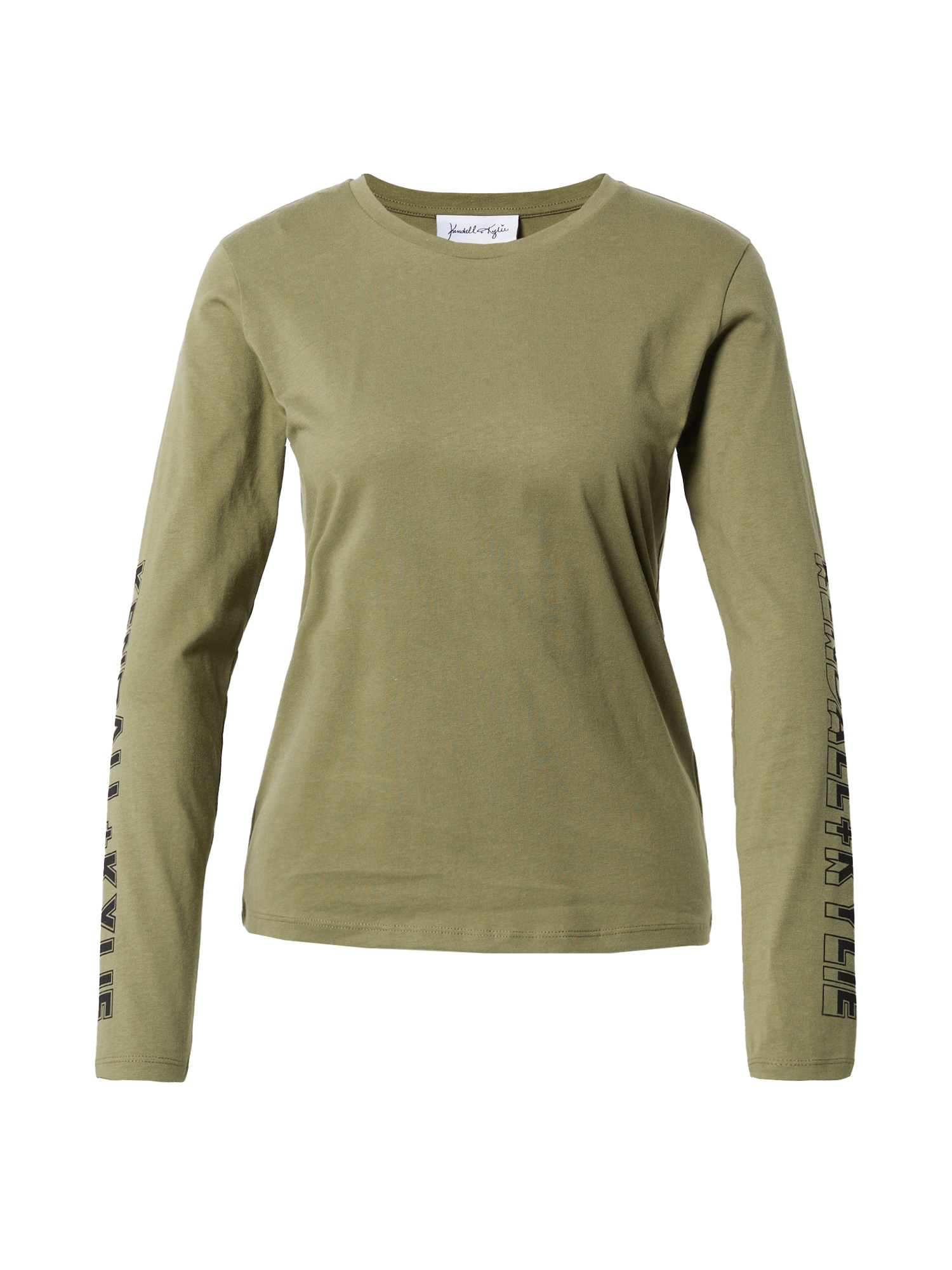 KENDALL + KYLIE Póló  khaki / fekete