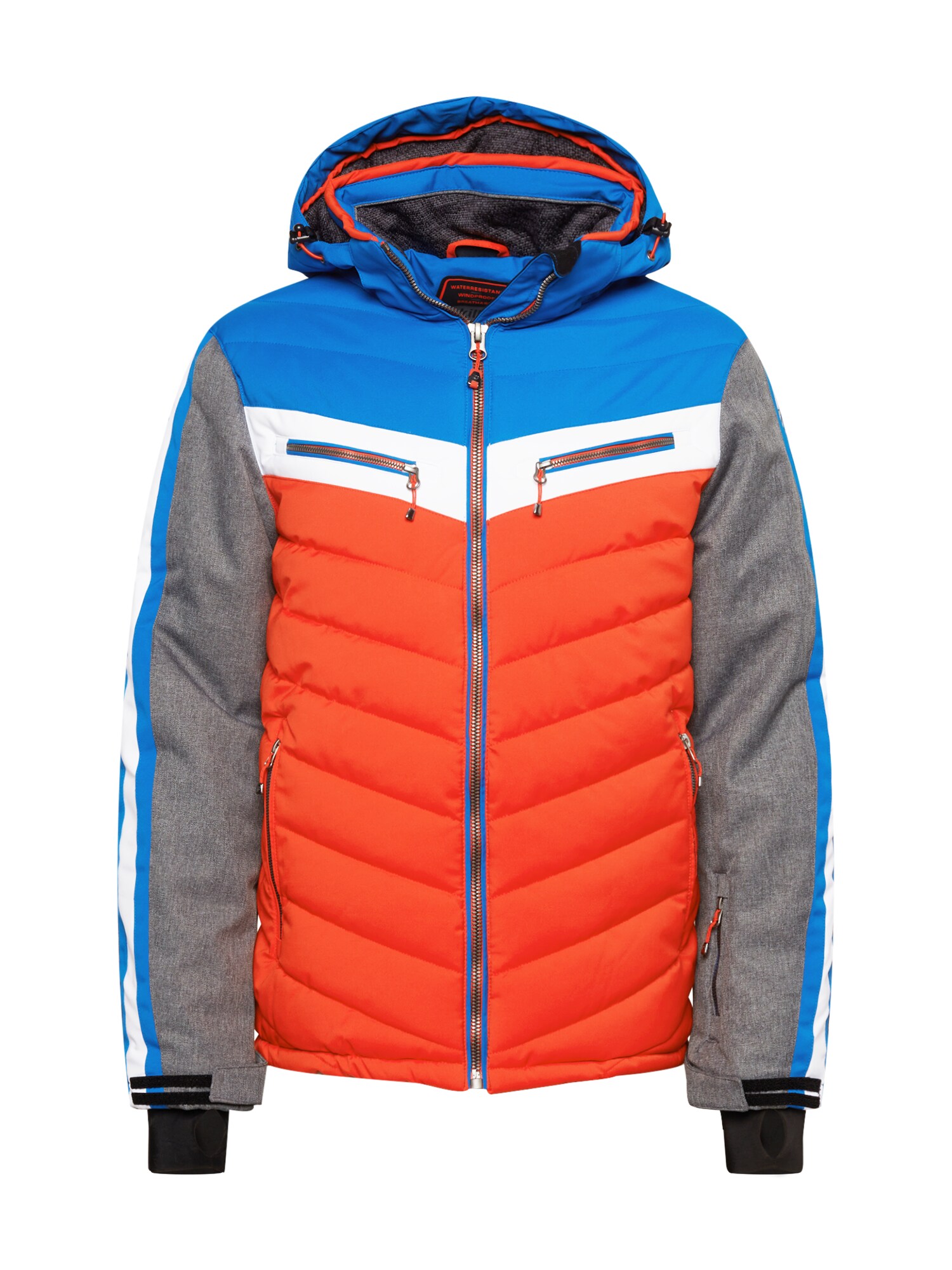 KILLTEC Kültéri kabátok 'Tirano'  kék / fehér / szürke melír / sötét narancssárga