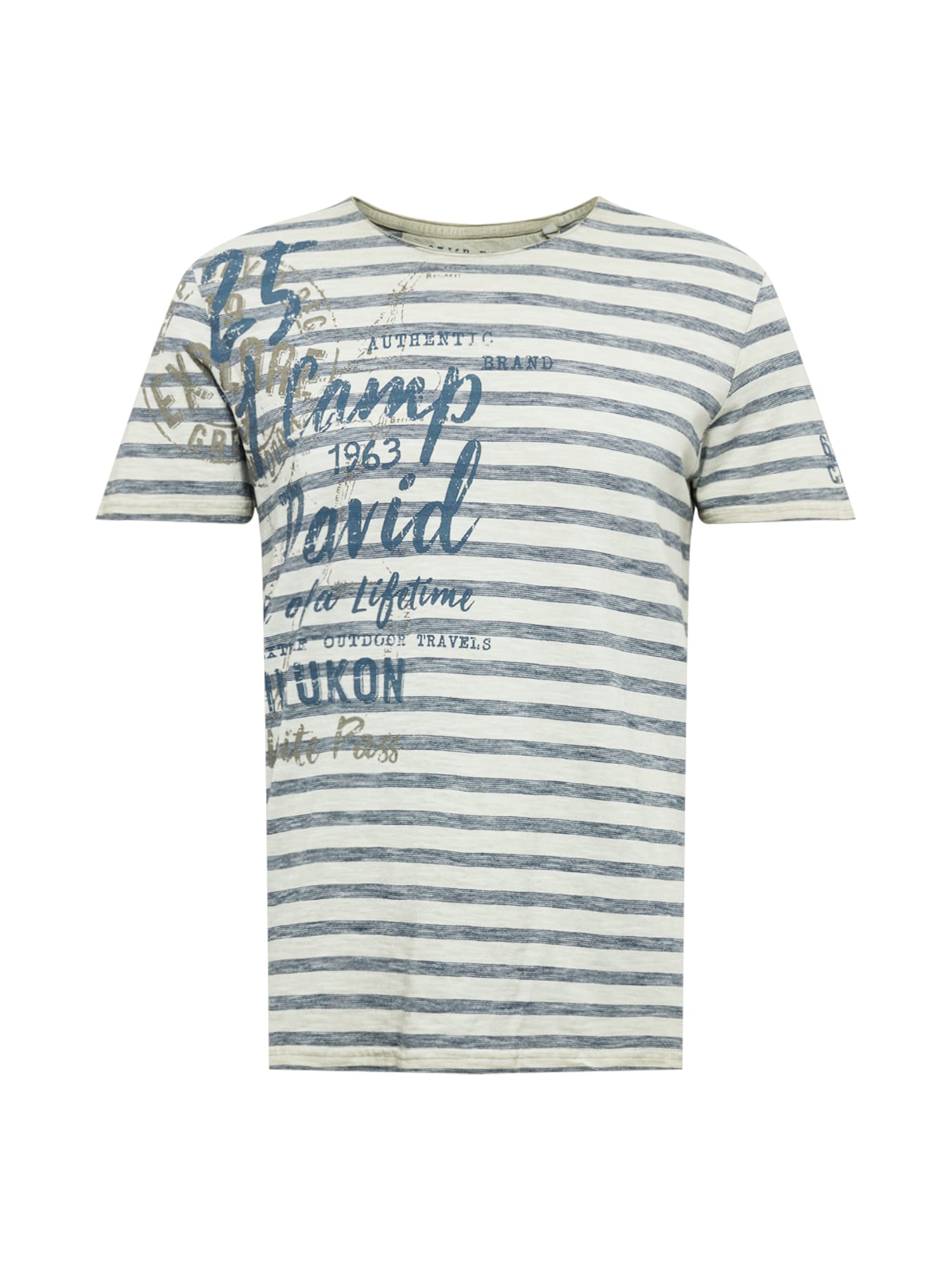 CAMP DAVID Póló  szürke / kék / fehér / zöld