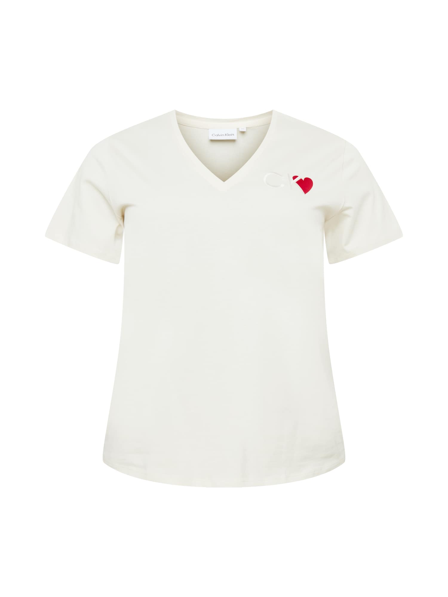 Calvin Klein Curve Póló 'VALENTINES'  piros / fehér