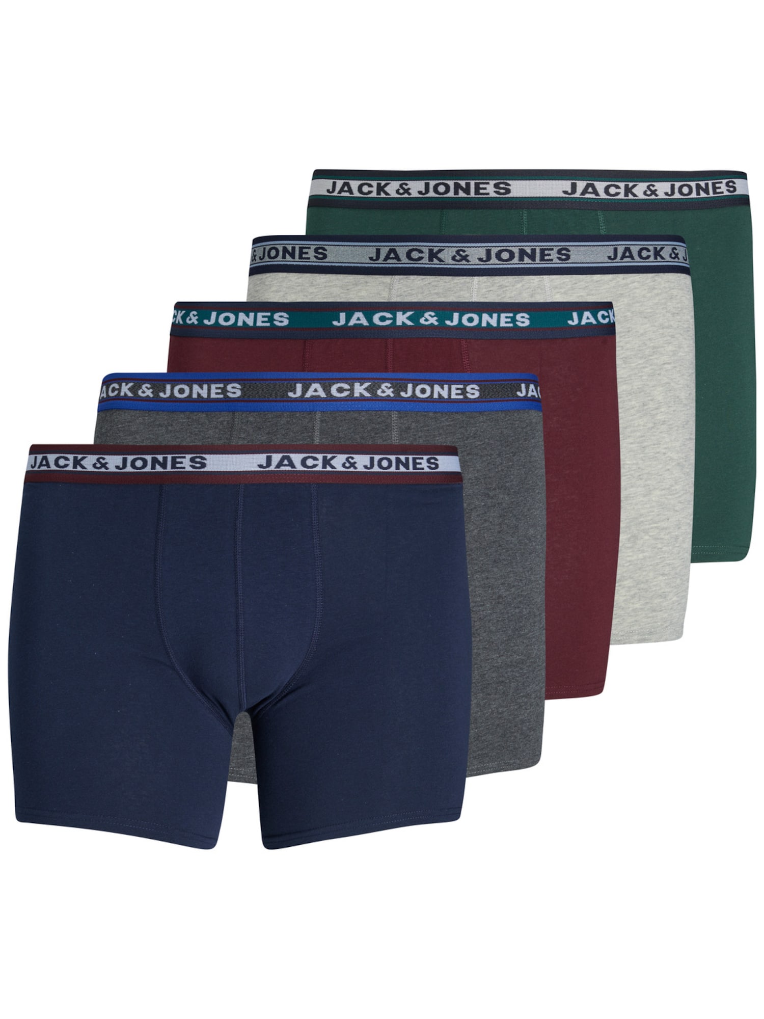 Jack & Jones Plus Boxeralsók 'OLIVER'  tengerészkék / sötétszürke / bordó / világosszürke / zöld