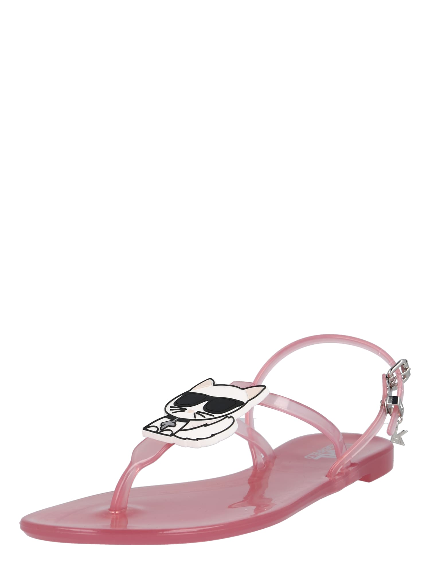 Karl Lagerfeld Ujjelválasztó-pántos szandál 'JELLY'  rózsaszín / fehér / fekete
