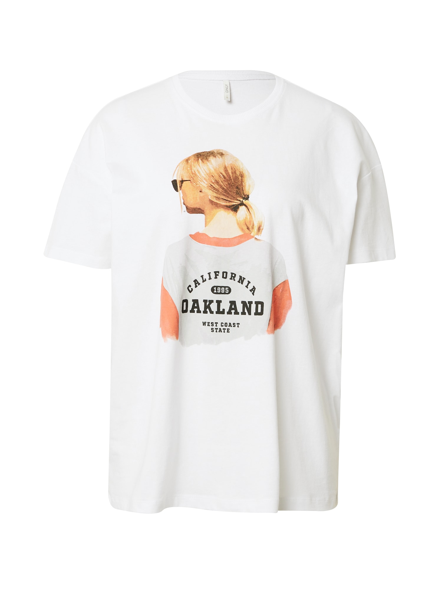 ONLY Póló 'TAMMY'  fehér / őszibarack / fekete / barna / homok