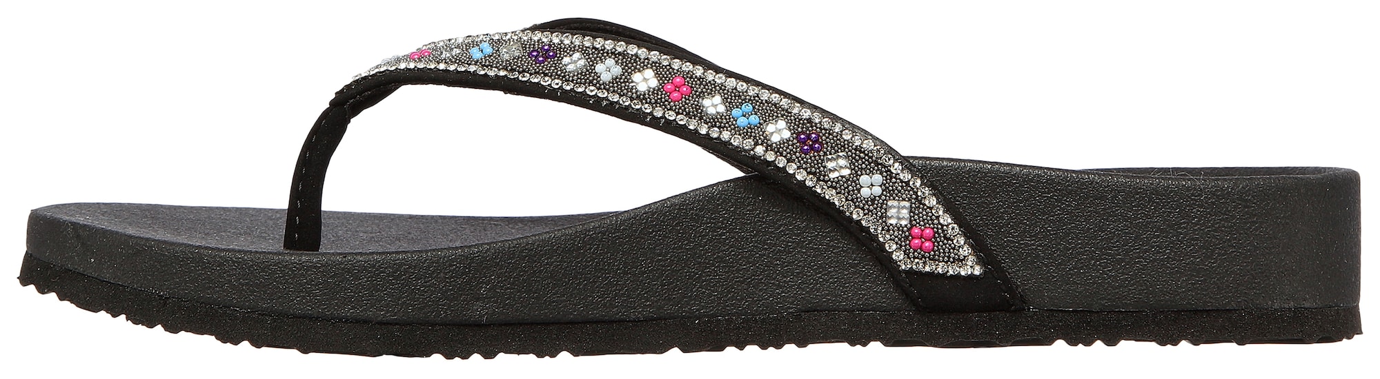 SKECHERS Ujjelválasztó-pántos szandál  fekete / vegyes színek