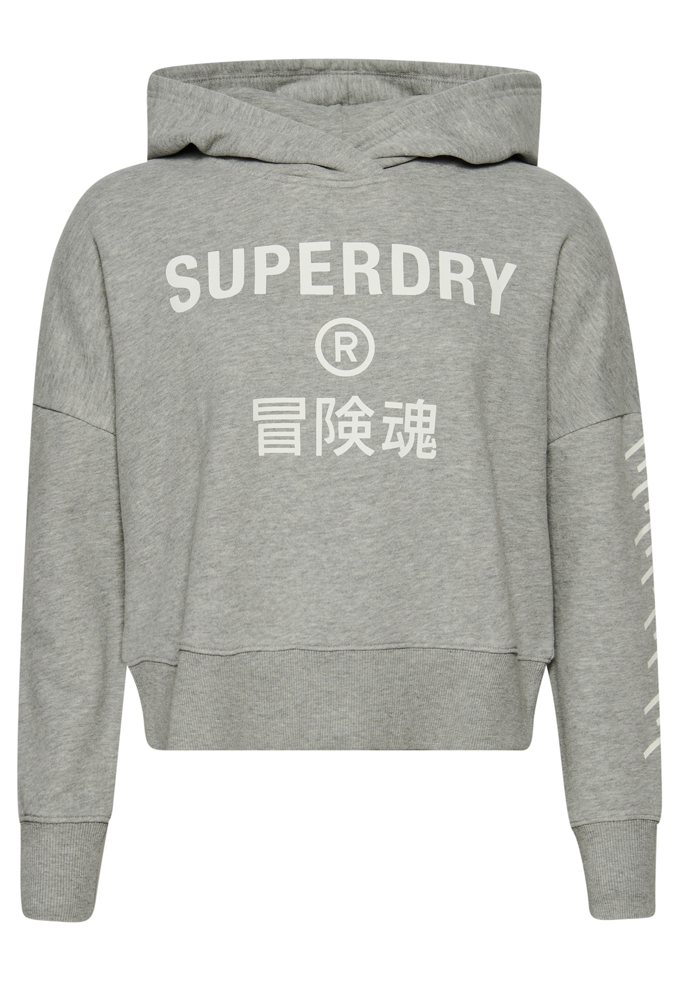 Superdry Tréning póló  fehér / szürke melír