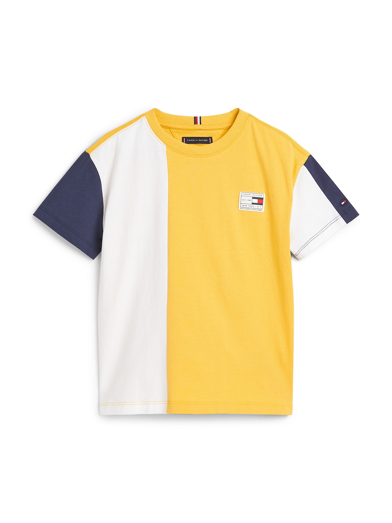TOMMY HILFIGER Póló  aranysárga / tengerészkék / tűzpiros / krém
