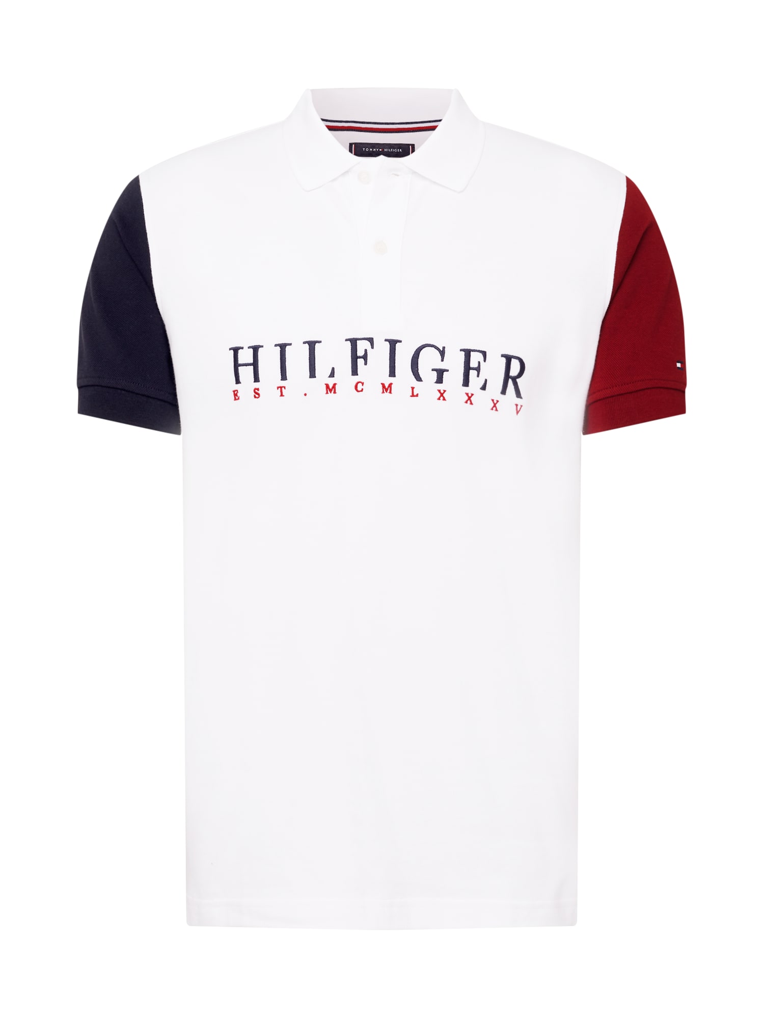 TOMMY HILFIGER Póló  fehér / tengerészkék / piros