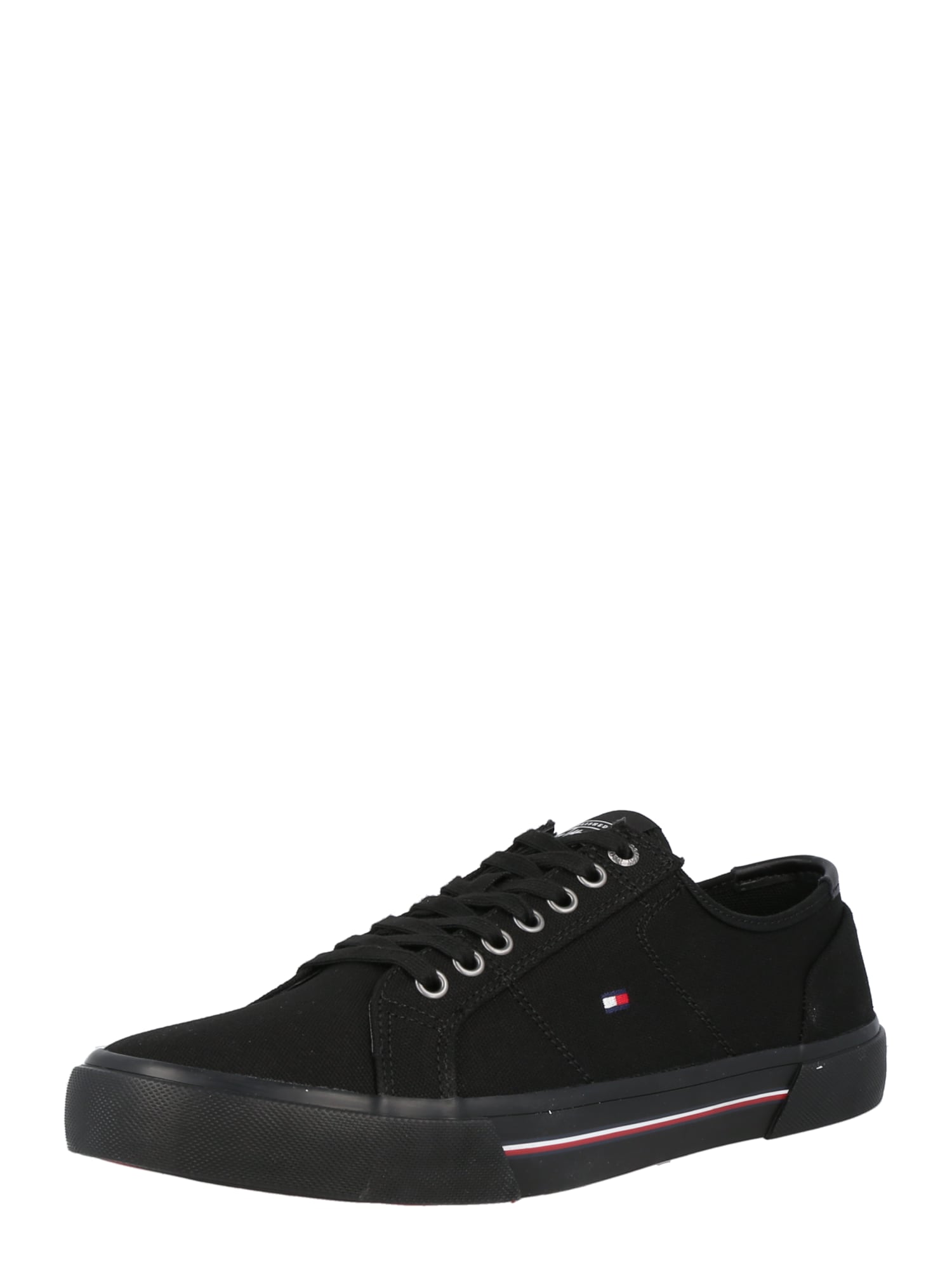 TOMMY HILFIGER Rövid szárú edzőcipők  fekete / piros / fehér