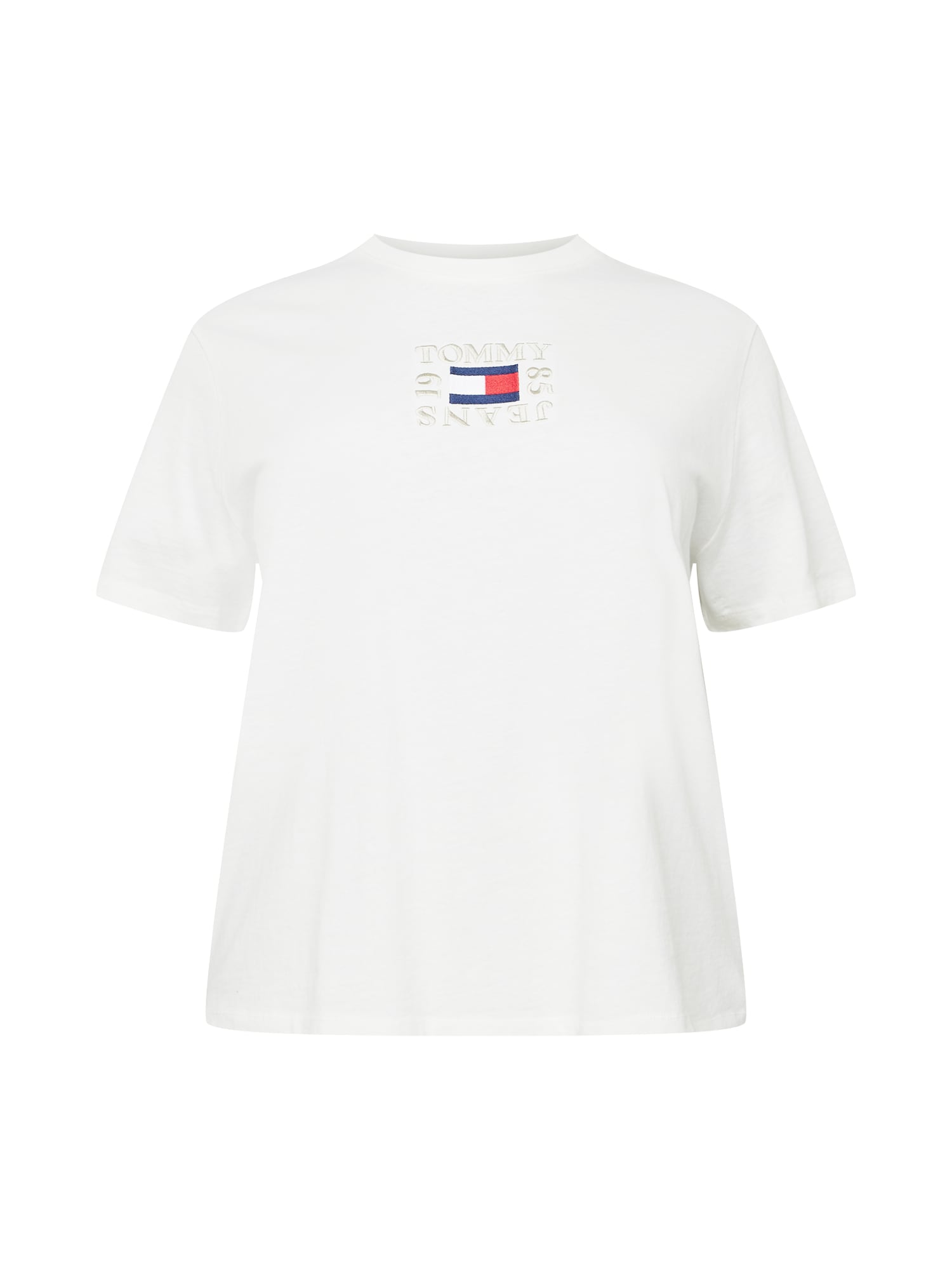 Tommy Jeans Curve Póló  fehér / tengerészkék / piros / ezüstszürke