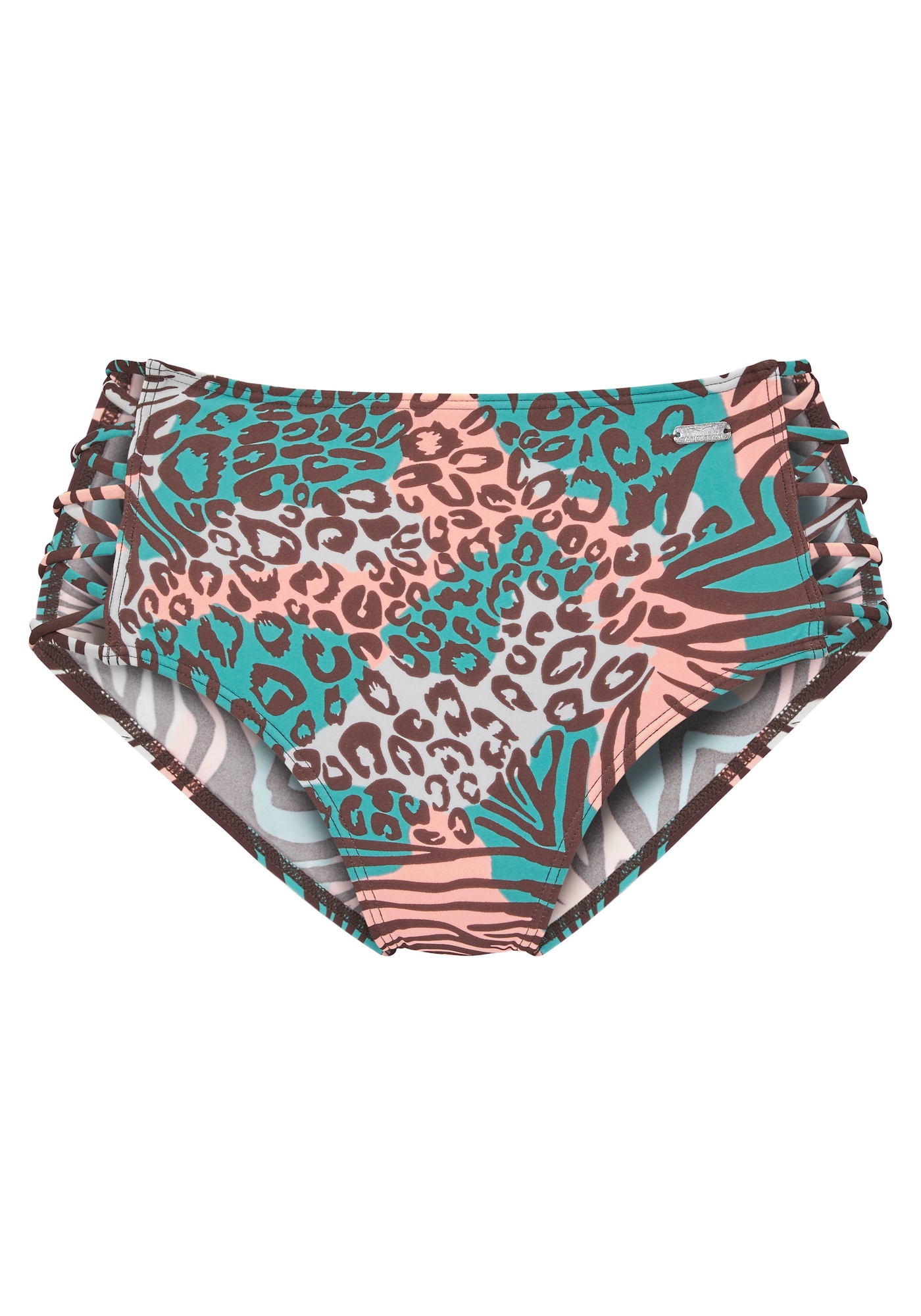 VENICE BEACH Bikini nadrágok  csokoládé / jáde / fehér / világos-rózsaszín