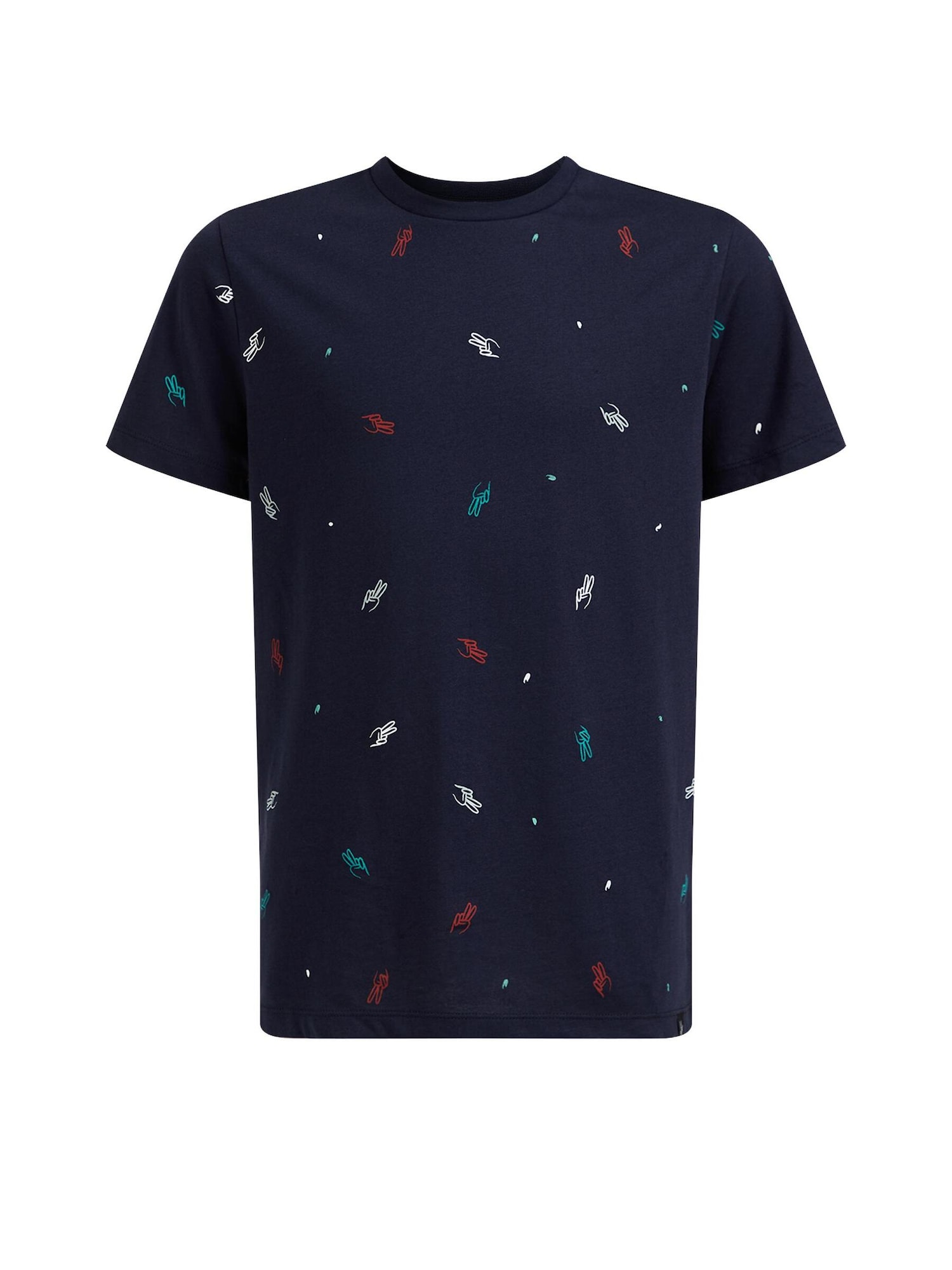 WE Fashion Póló  sötétkék / fehér / menta / sötétvörös