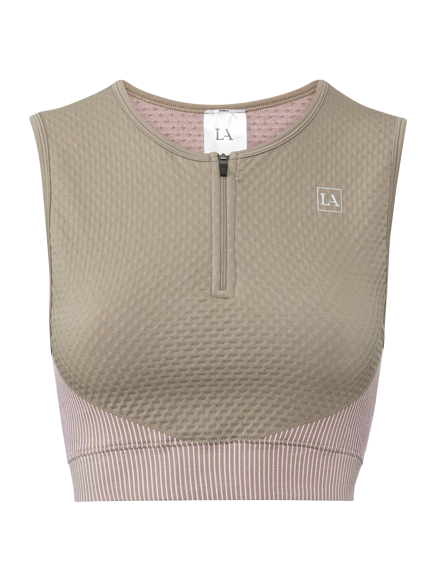 LASCANA ACTIVE Sport top  khaki / rózsaszín