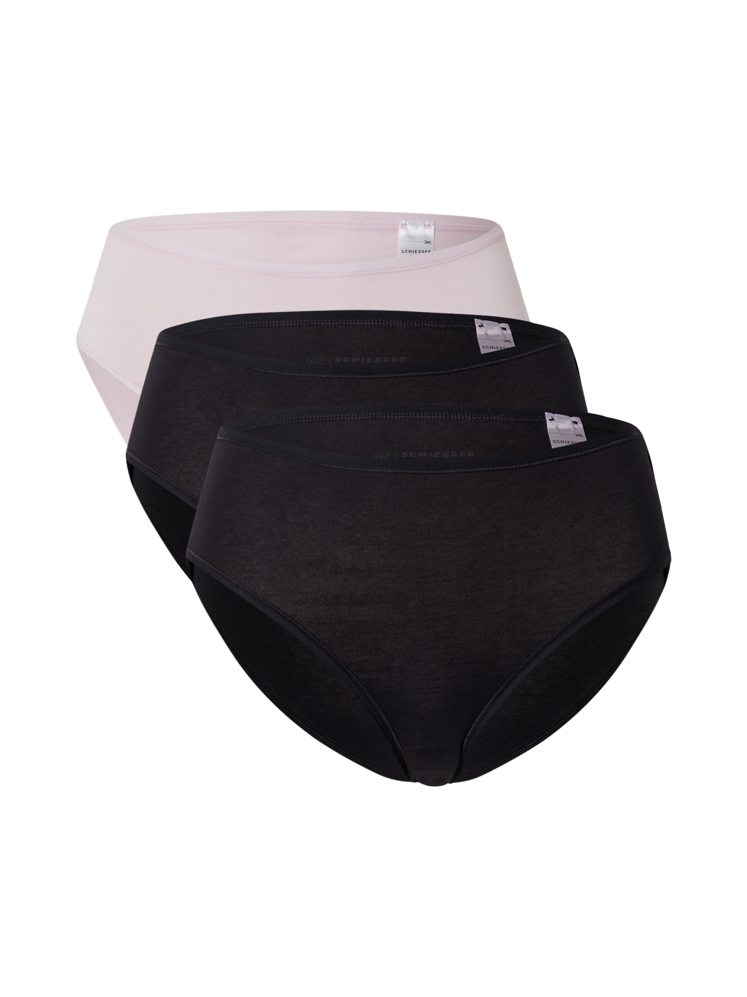 SCHIESSER Slip  fekete / pasztell-rózsaszín