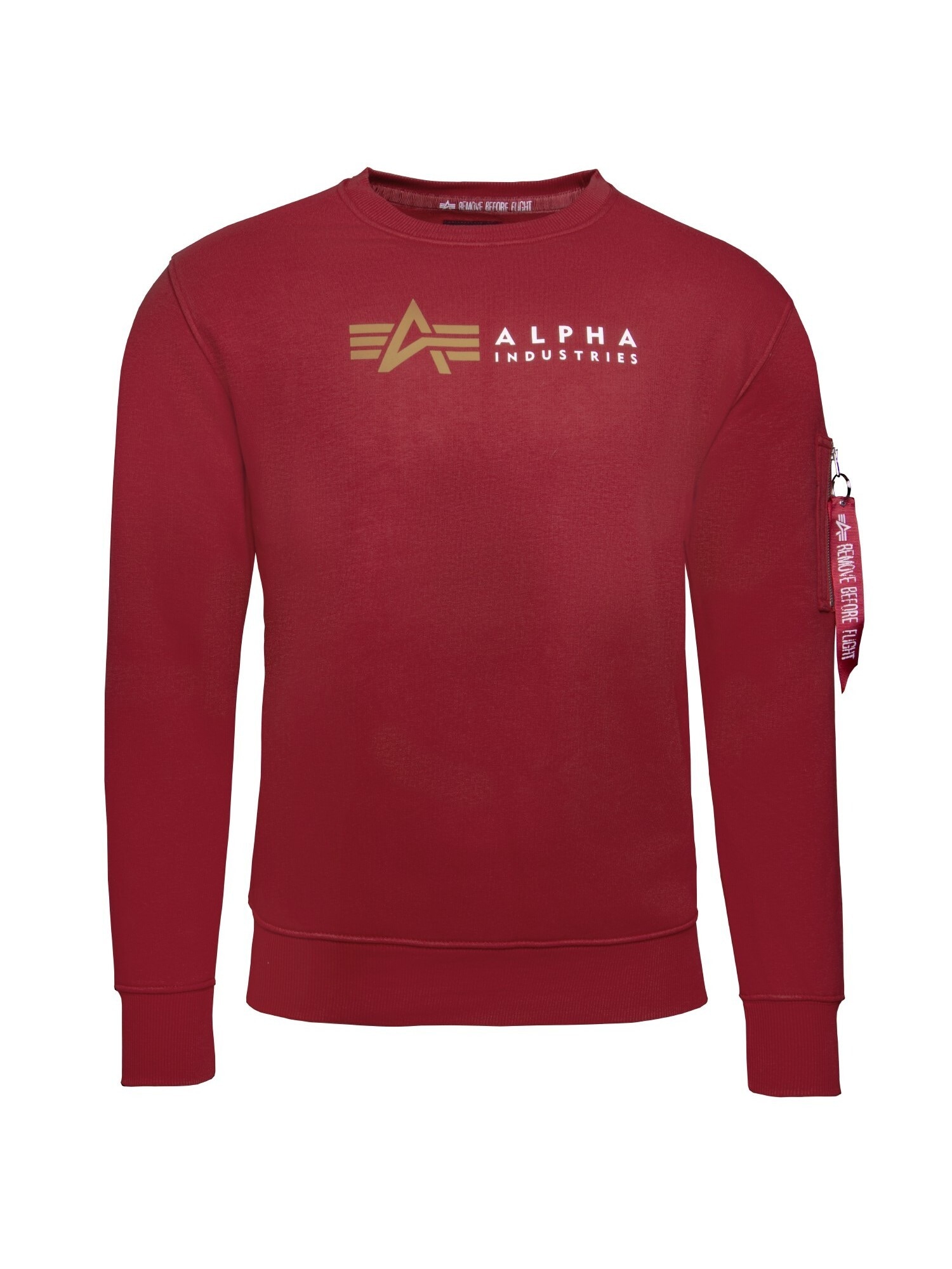 ALPHA INDUSTRIES Tréning póló  piros / barna / fehér