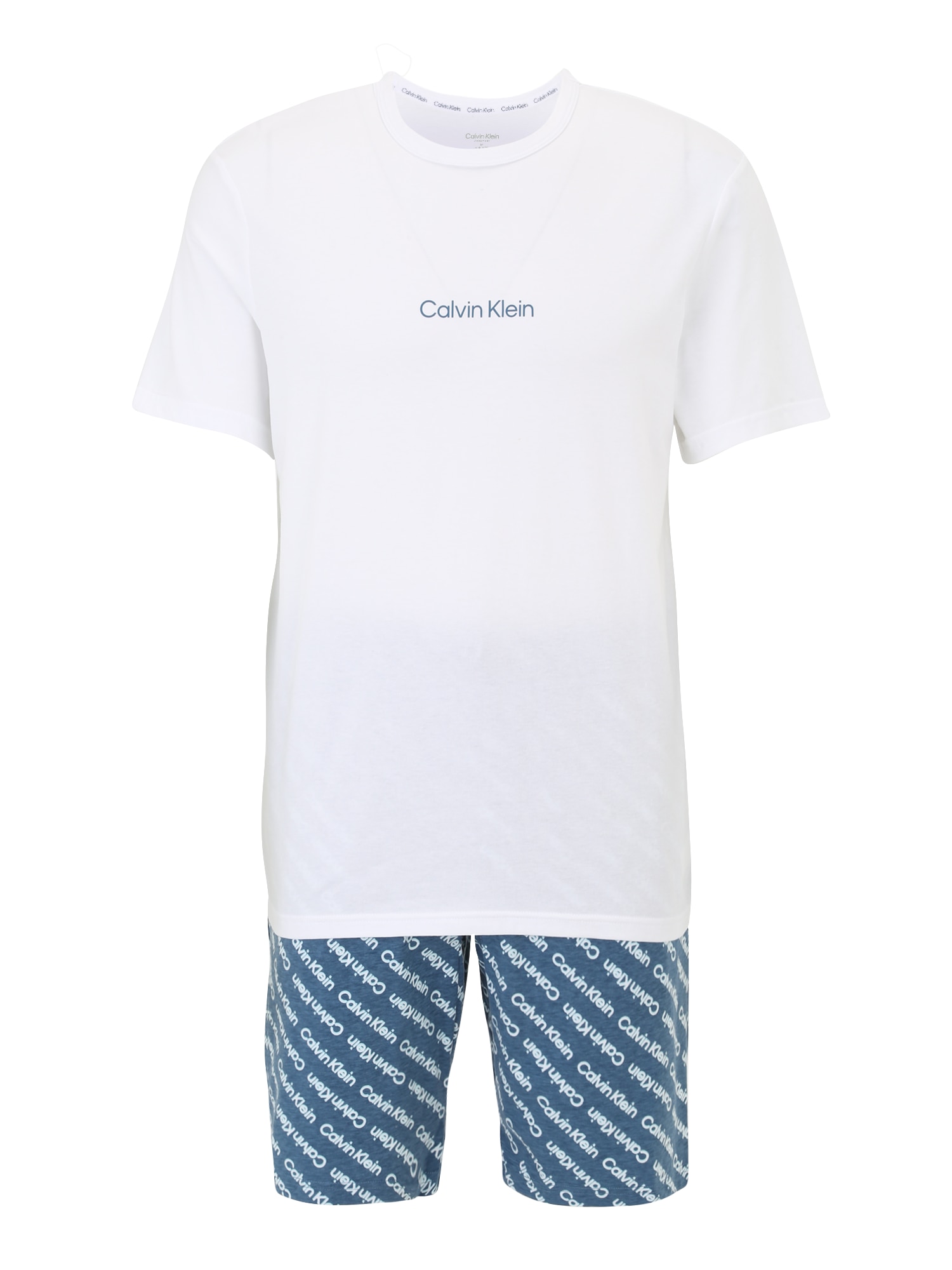Calvin Klein Underwear Rövid pizsama  fehér / kék