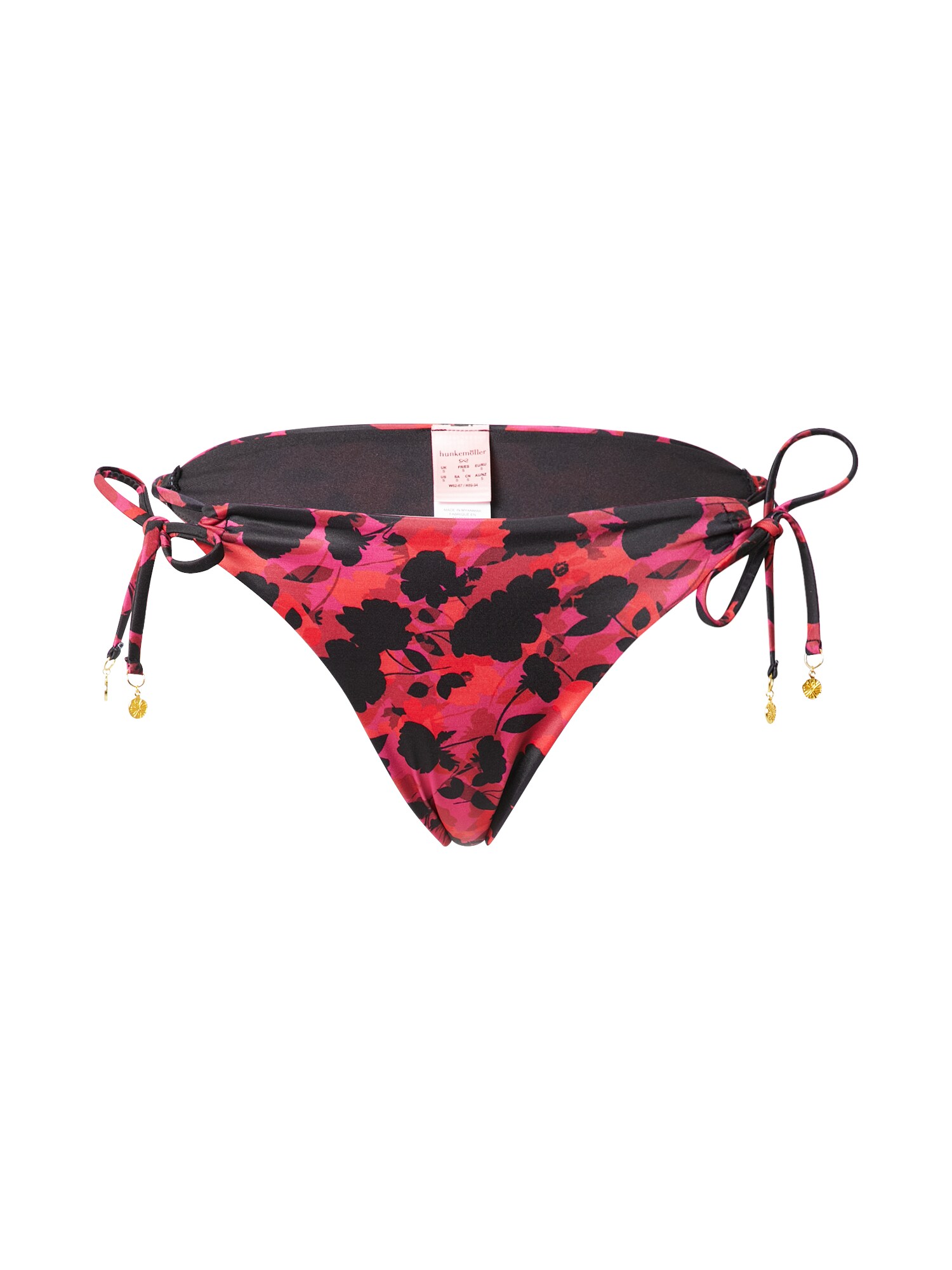 Hunkemöller Bikini nadrágok 'Fiesta'  vérvörös / rózsaszín / fekete