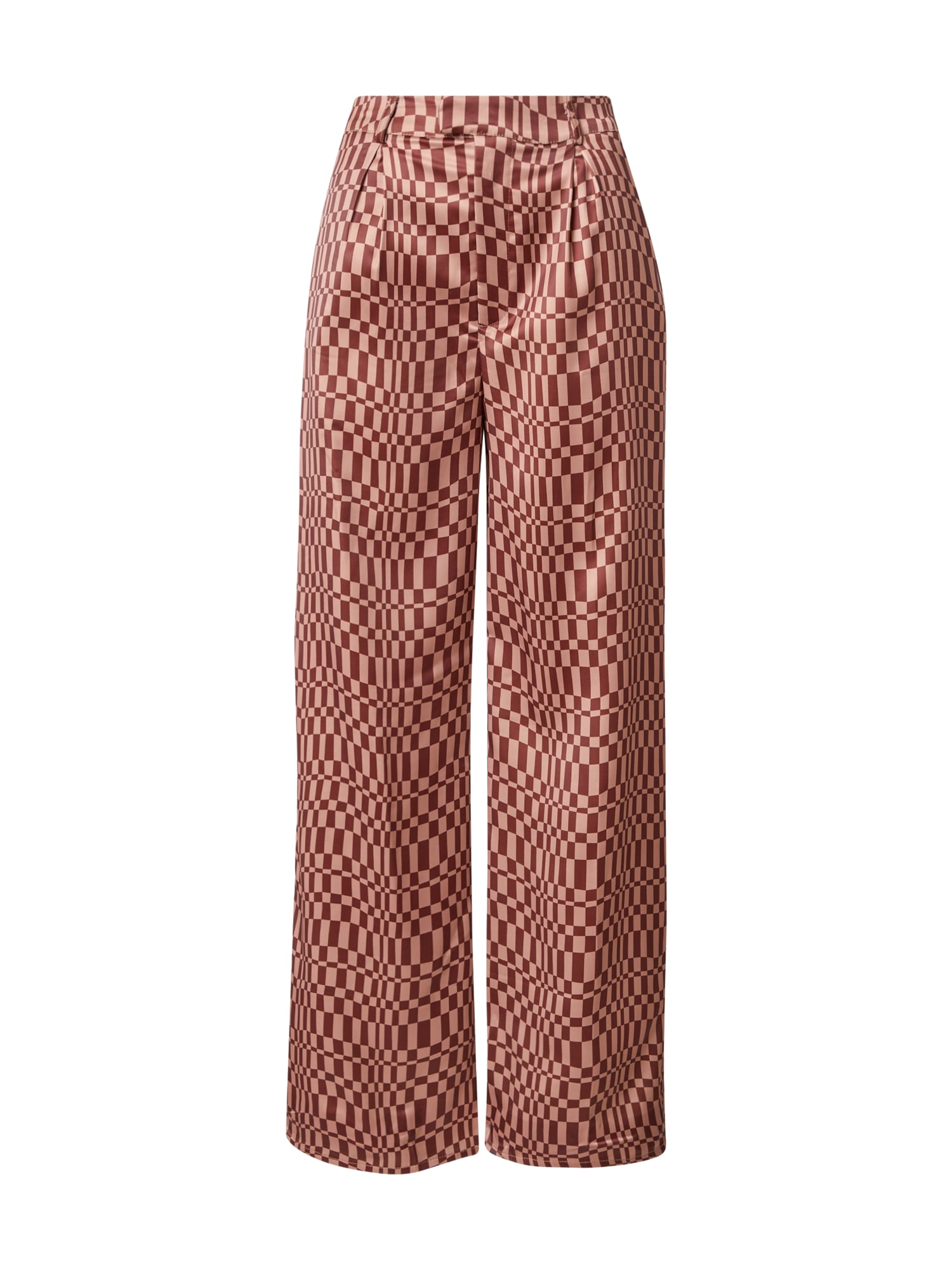 Missguided Élére vasalt nadrágok  barna / rózsaszín