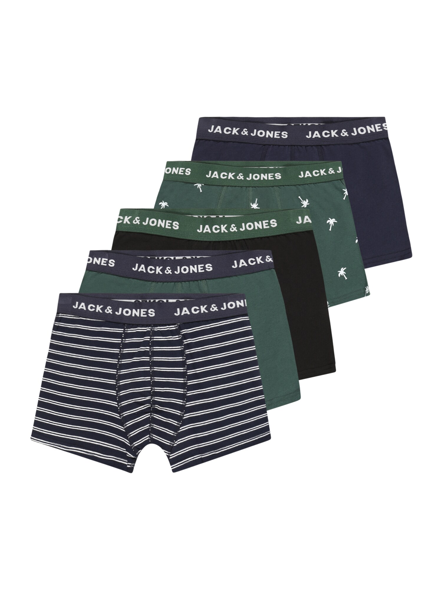 Jack & Jones Junior Alsónadrág  kék / zöld / fehér / fekete