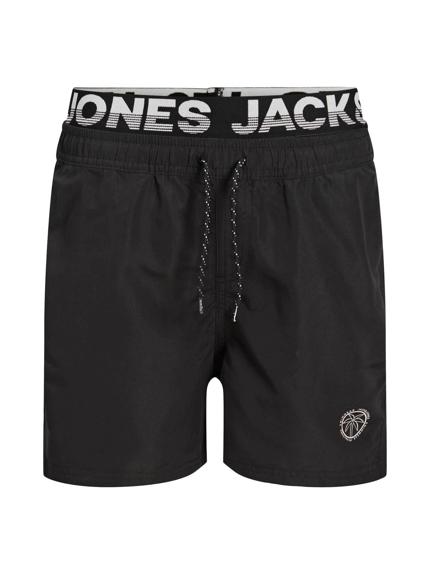 Jack & Jones Junior Rövid fürdőnadrágok 'Crete'  fekete / piszkosfehér