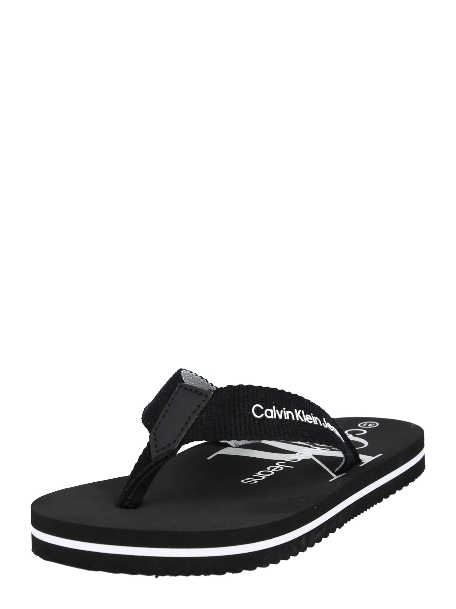 Calvin Klein Jeans Nyitott cipők  fekete / fehér