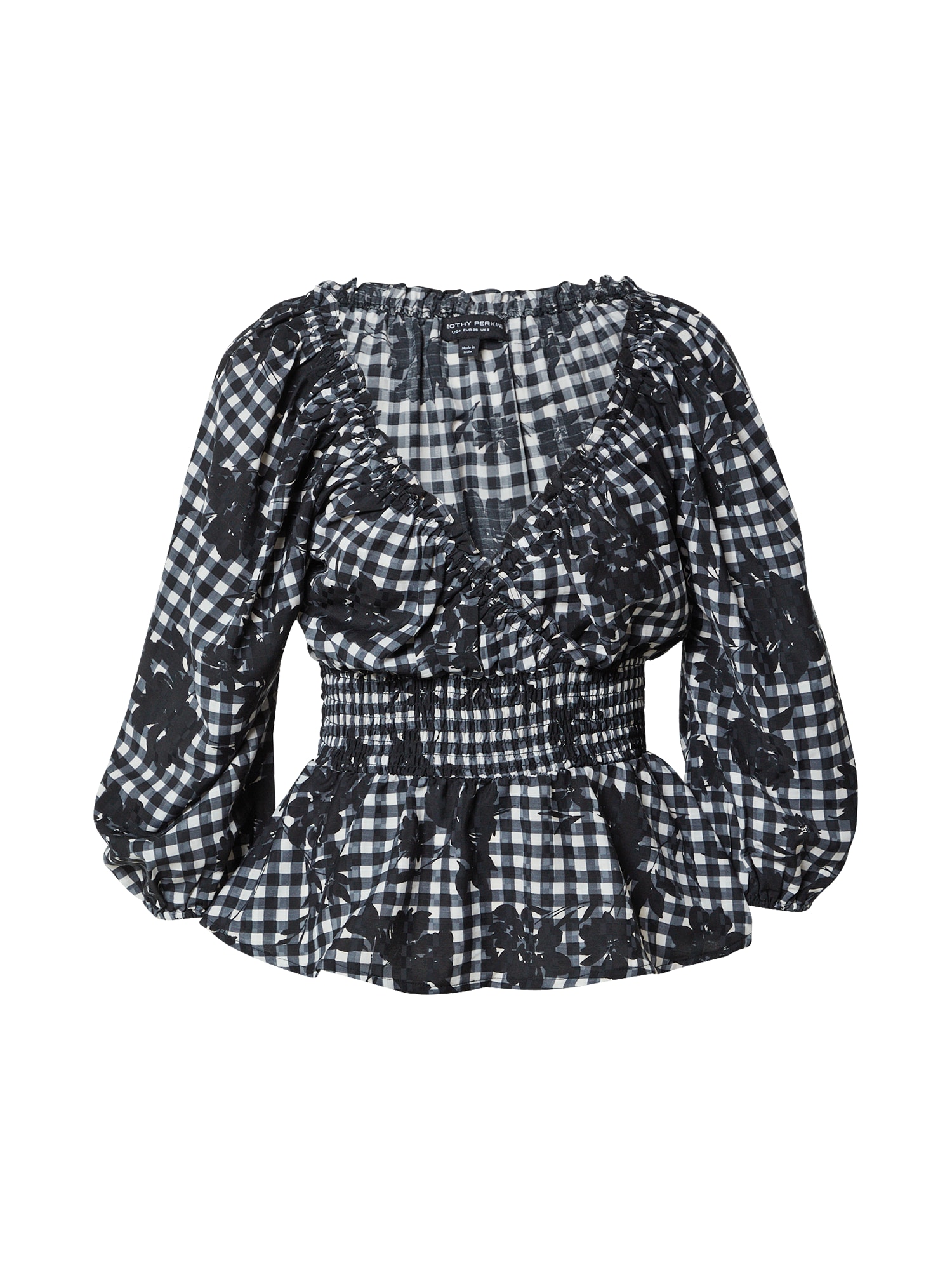 Dorothy Perkins Blúz  fekete / fehér / bazaltszürke