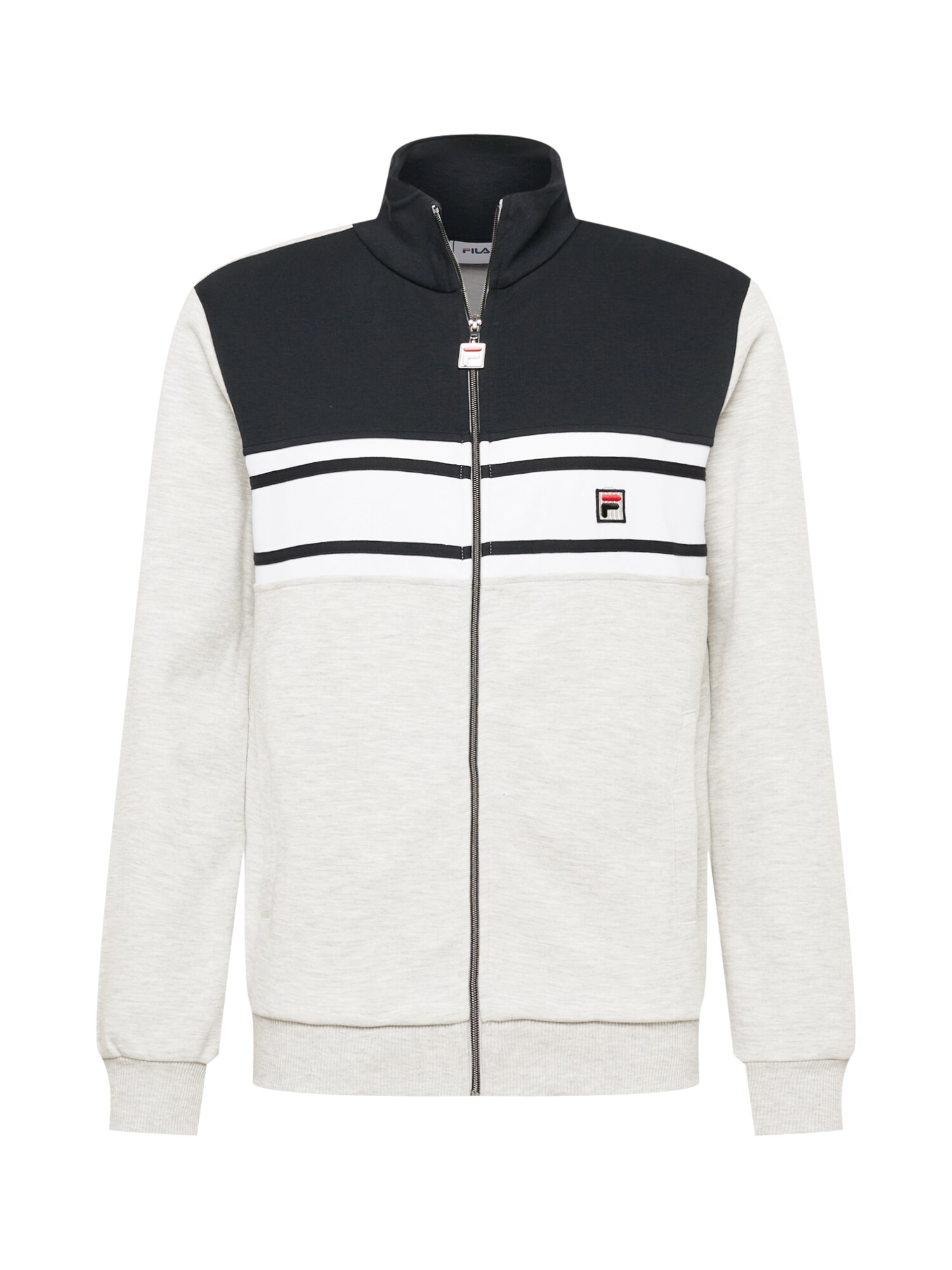 FILA Sport szabadidős dzsekik 'Boulogne'  szürke melír / fekete / fehér / tűzpiros